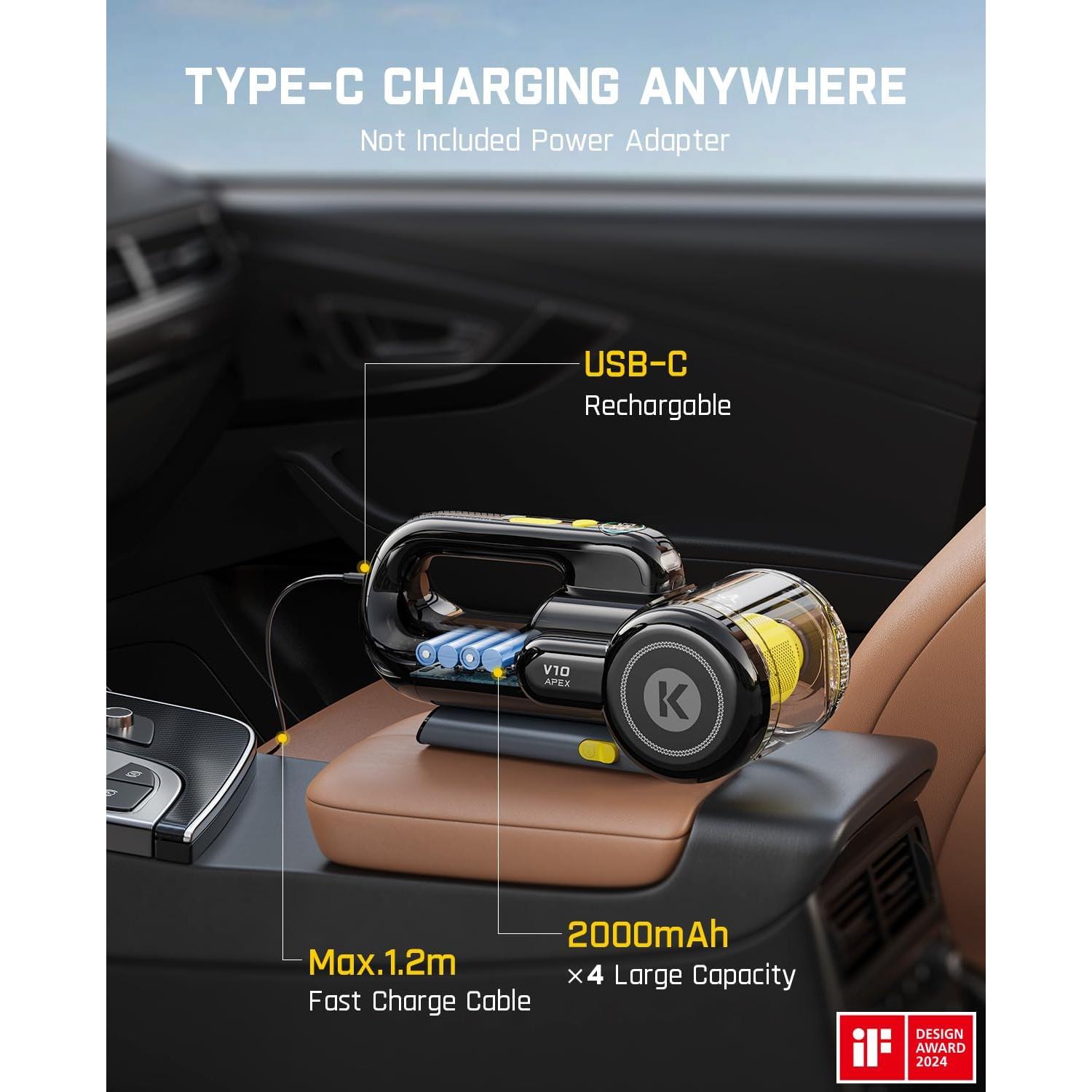 Aspiradora de Coche Inalámbrica Fanttik Fold V10 Apex 17000Pa
