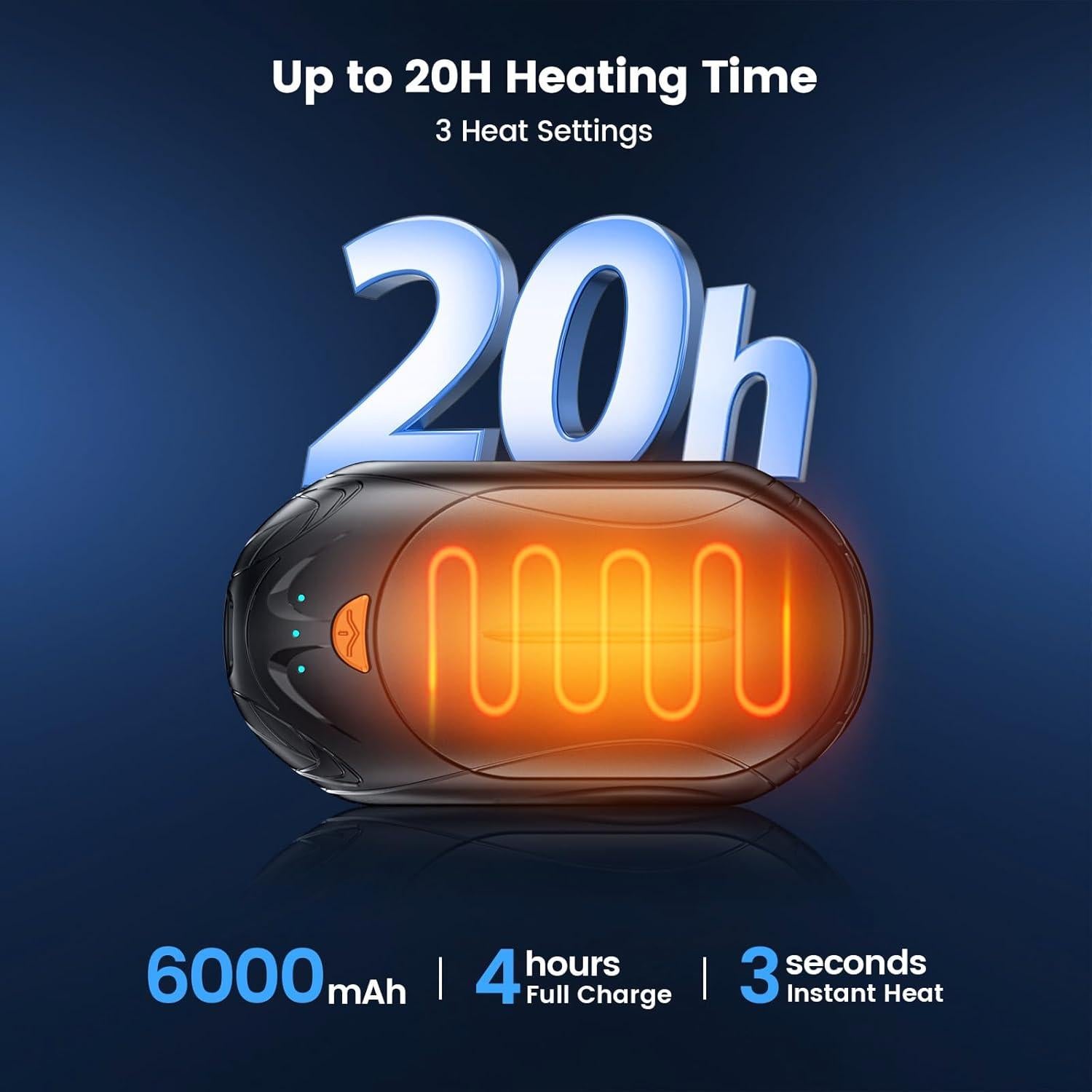 Calentadores de Manos POMPONGO 6000mAh 20h Recargables