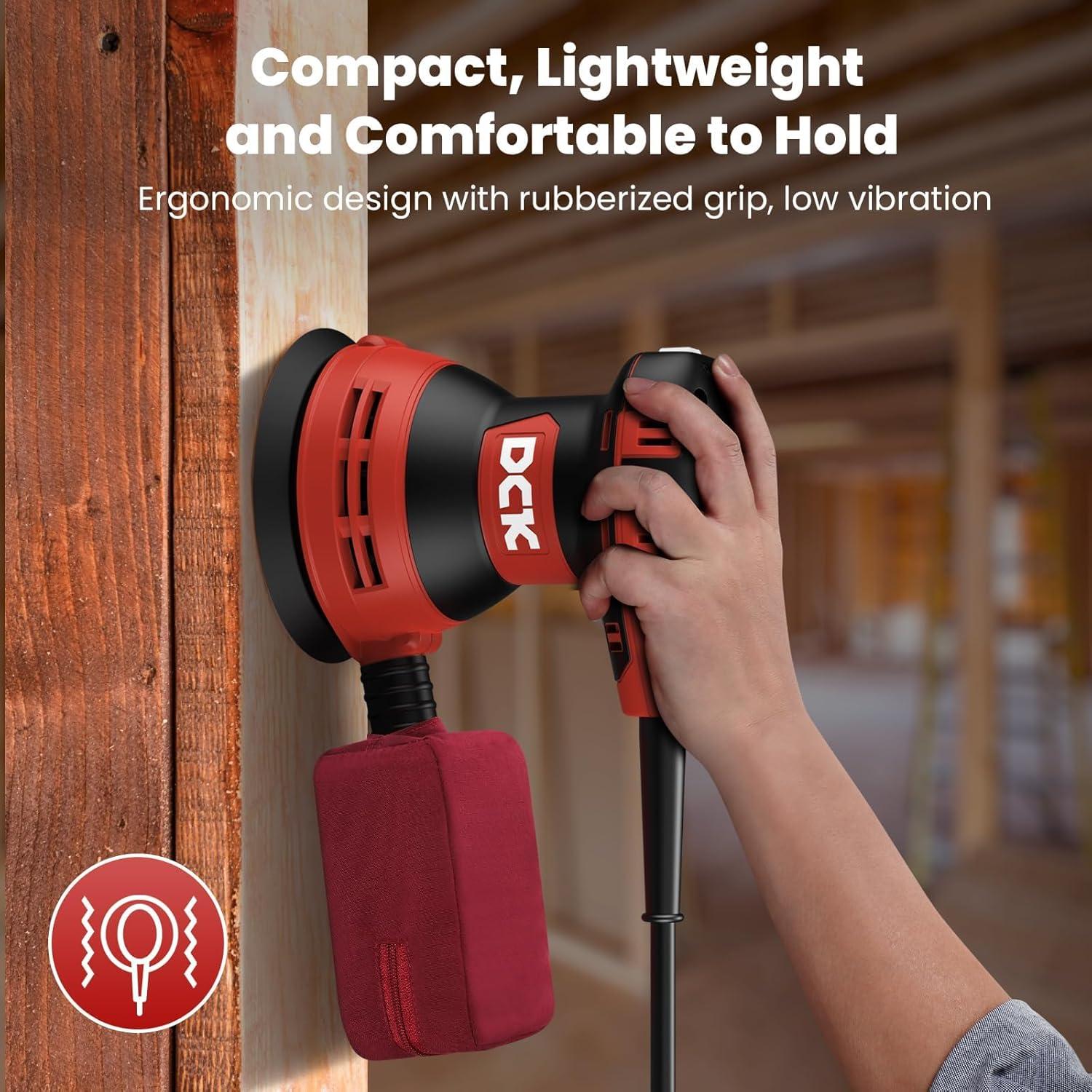 Lijadora Orbital DCK KSA125 3.0A 5" 6 Velocidades con Bolsa