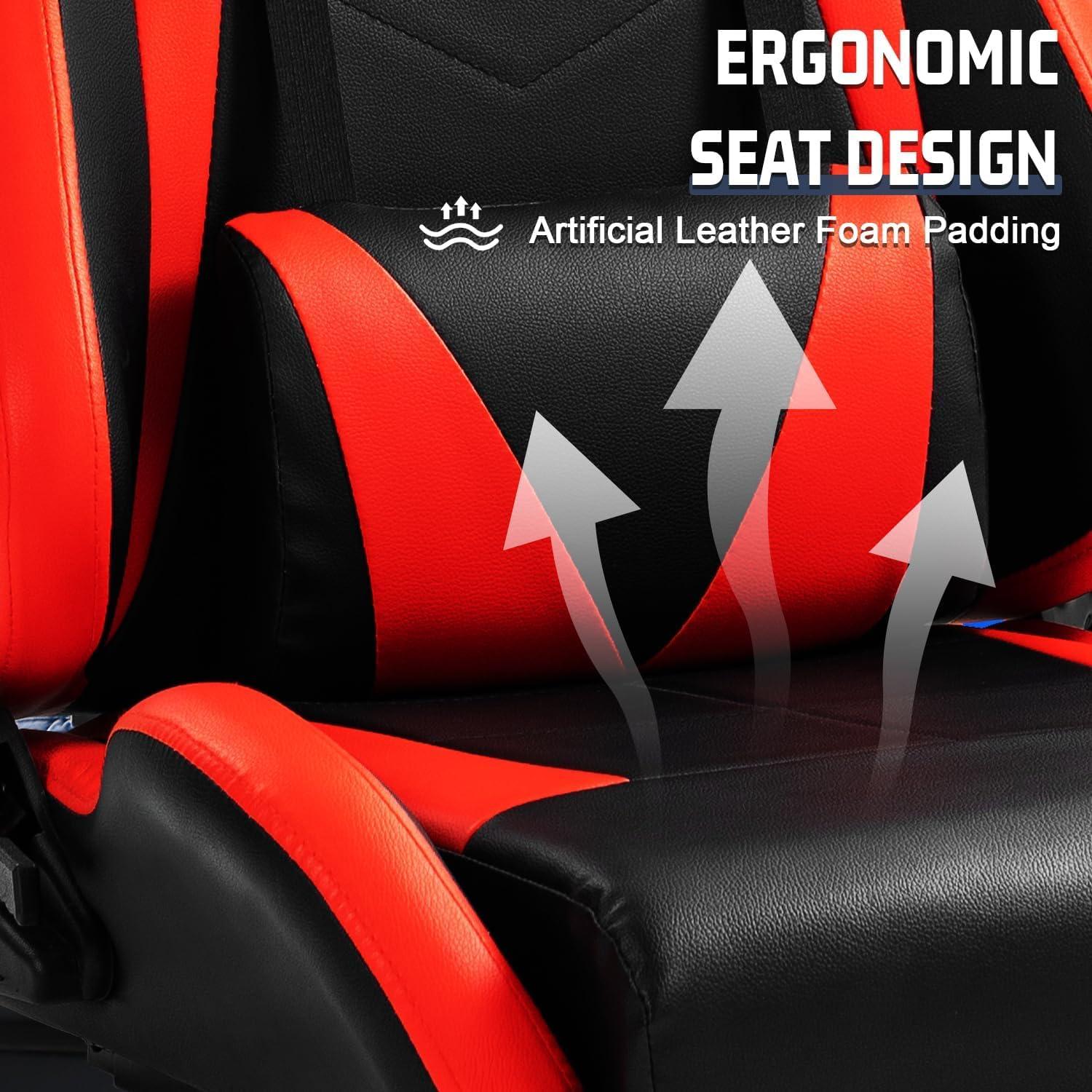 Cockpit de Simulador Marada con Asiento Rojo Ajustable