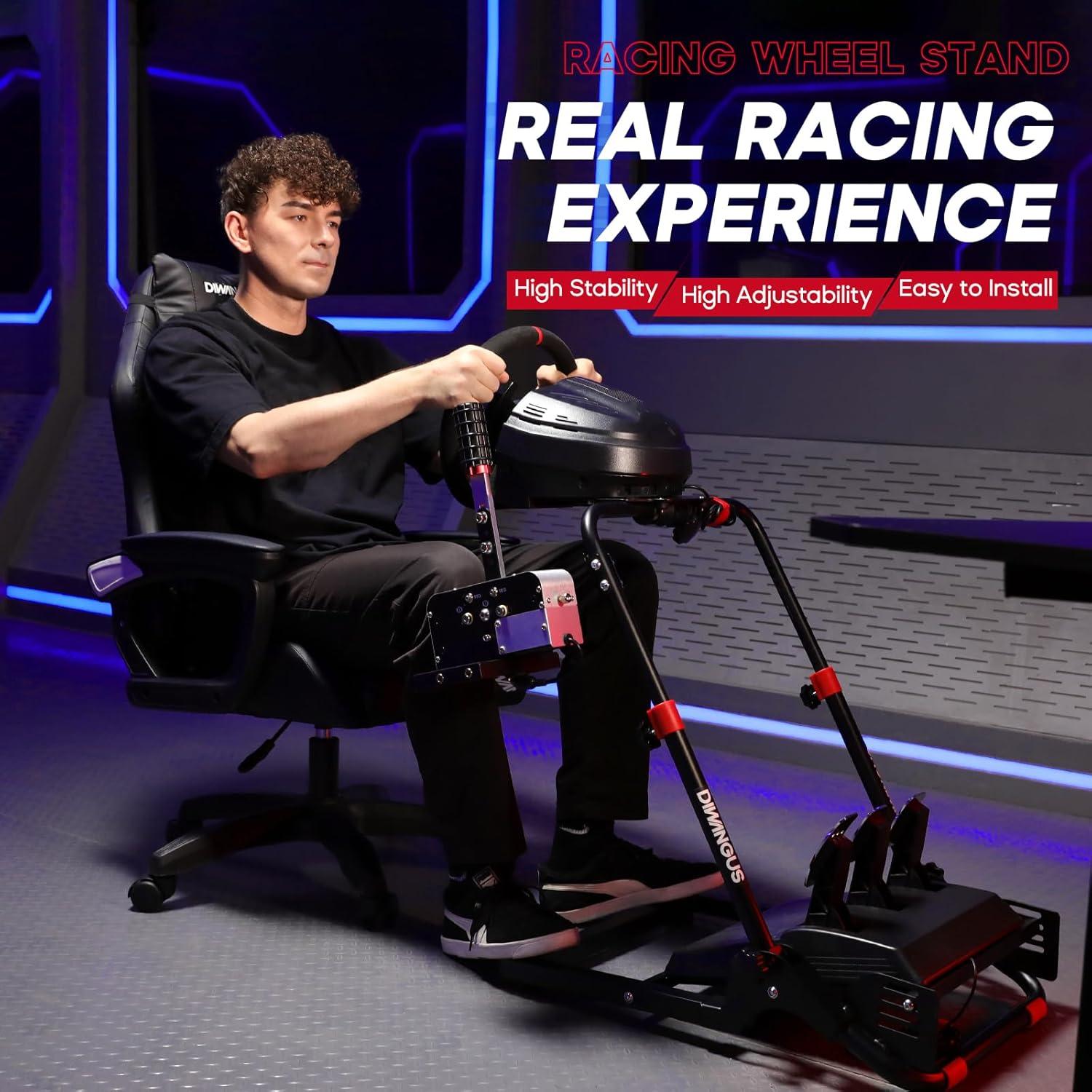 DIWANGUS Racing Wheel Stand Racing Simulator Cockpit Tilt-Adjustable Steering Wheel Stand for Logitech G29 G920 G923 G25 G27 Thrustmaster T300Rs T300Gt T150Rs Supporting TX Xbox PS4 PS5 PC Accessories