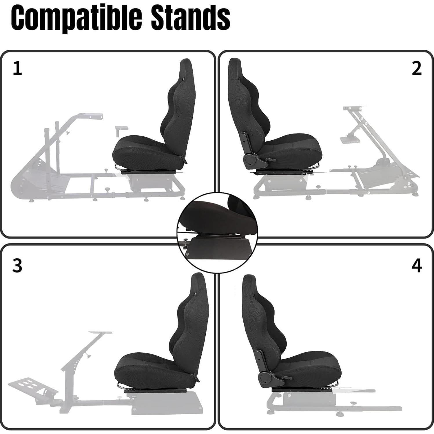 Asiento de Carreras Supllueer Ajustable Transpirable 88.9 cm
