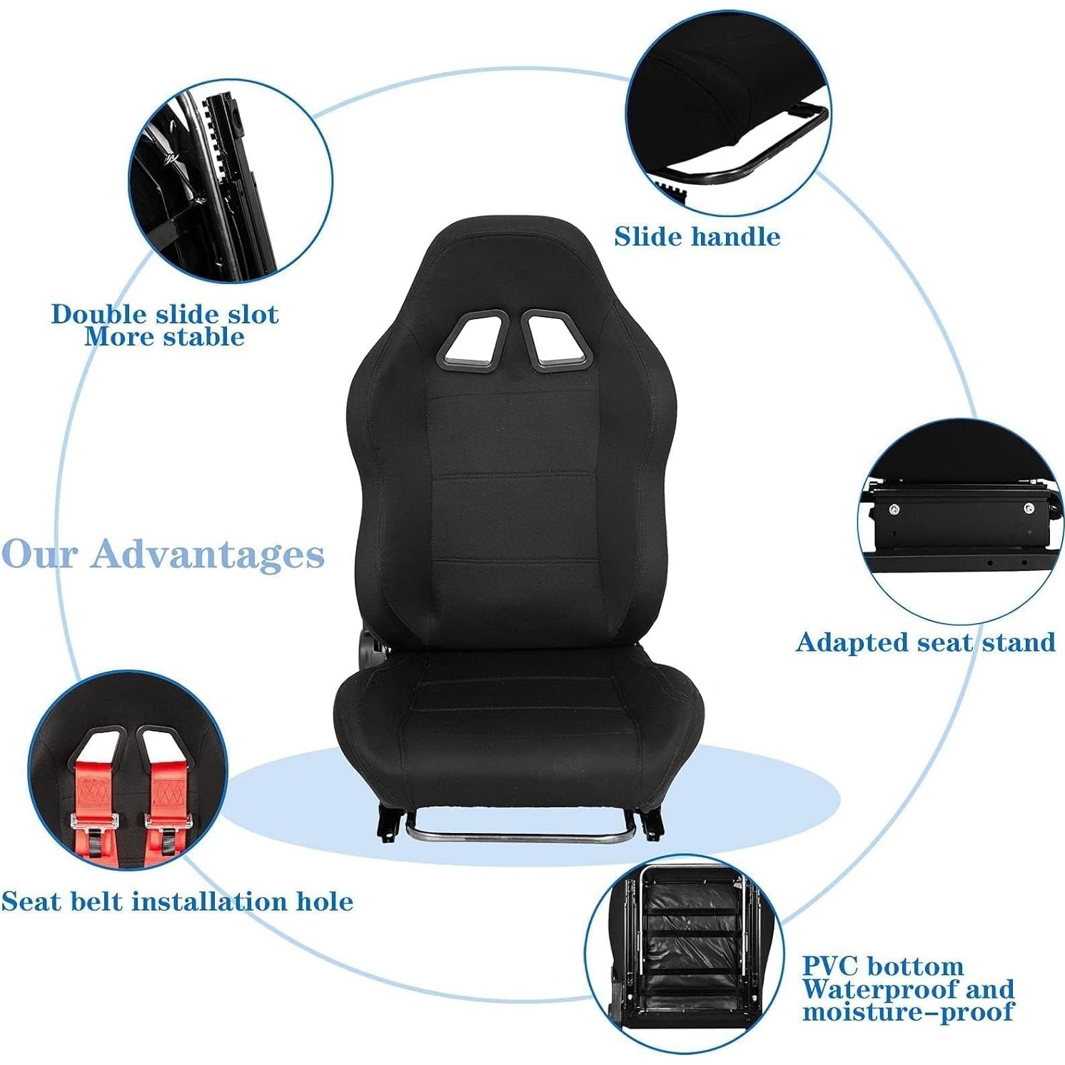 Asiento de Carreras Supllueer Ajustable Transpirable 88.9 cm