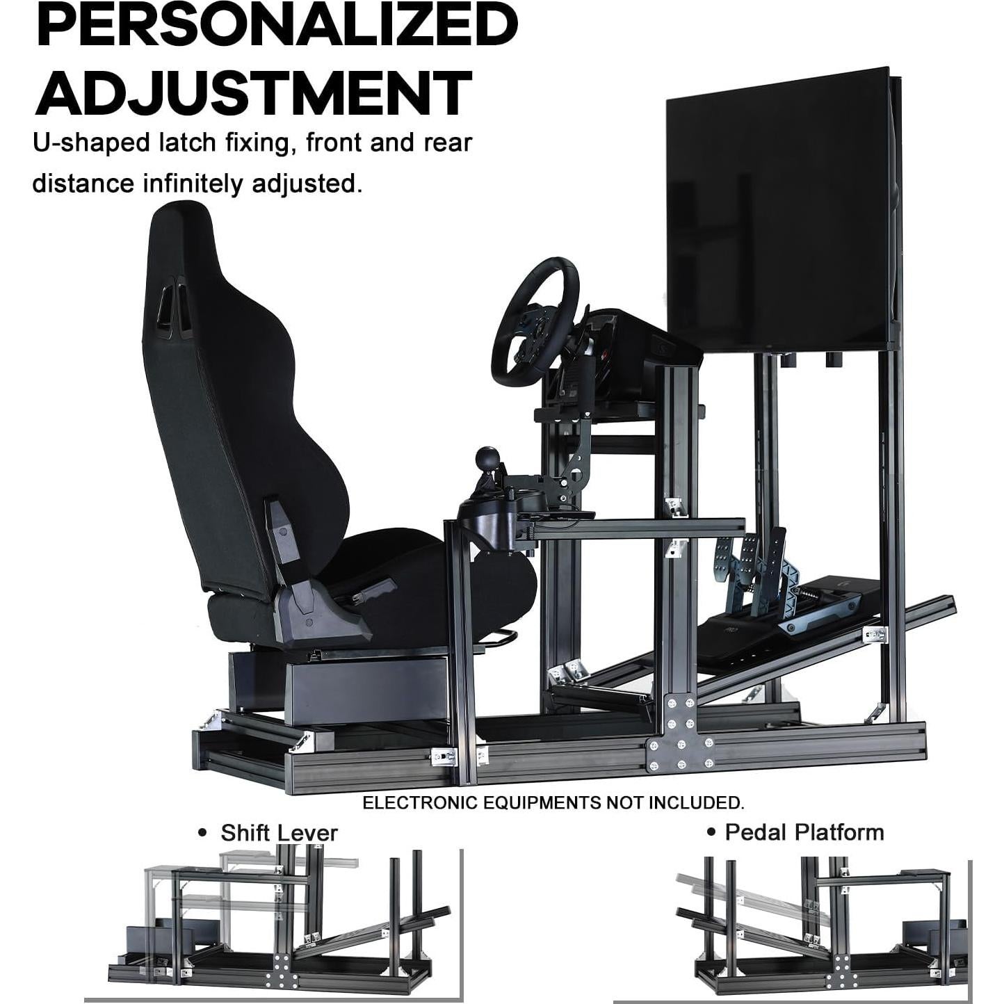 Soporte Simulador de Carreras Anman Cockpit Ajustable 154x80cm