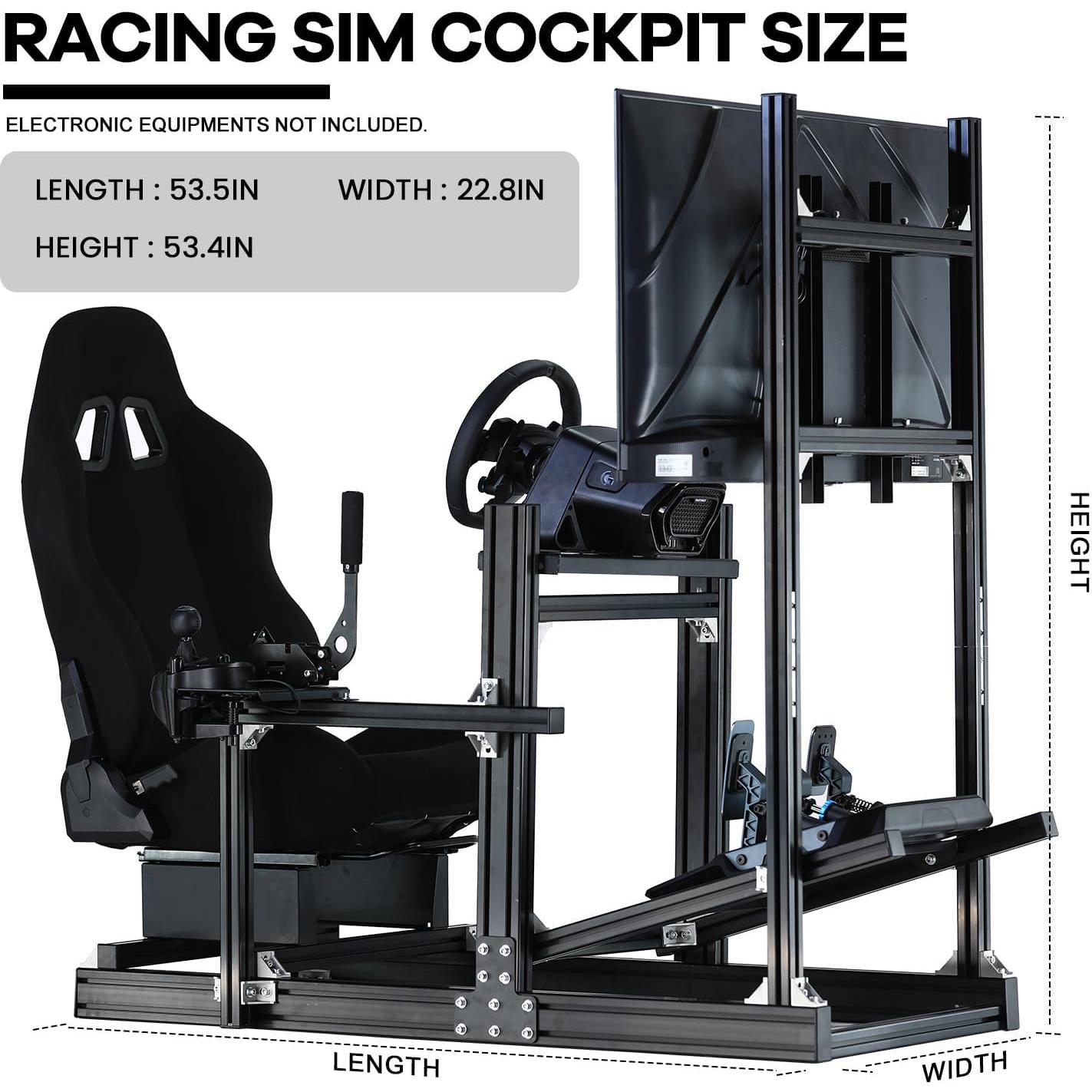 Soporte Simulador de Carreras Anman Cockpit Ajustable 154x80cm