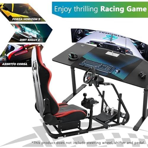 Cockpit de Simulador Hottoby Ajustable con Asiento Rojo