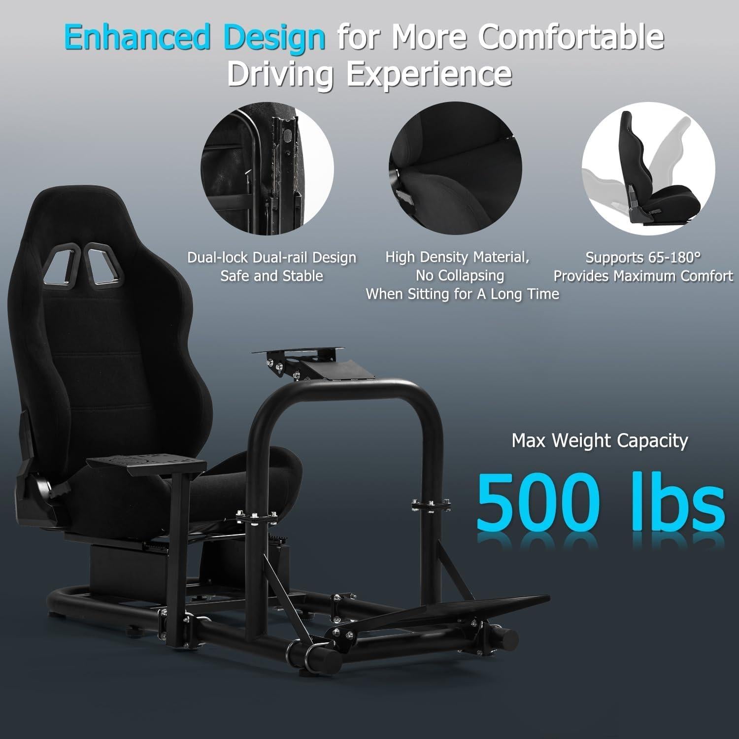 Cockpit de Simulador de Carreras Anman G29 con Asiento Ajustable