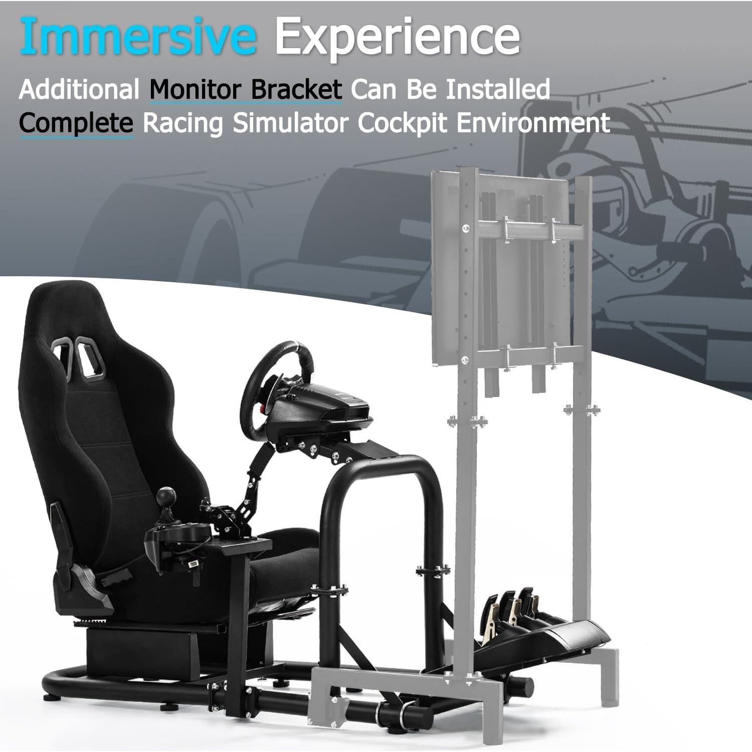 Cockpit de Simulador de Carreras Anman G29 con Asiento Ajustable