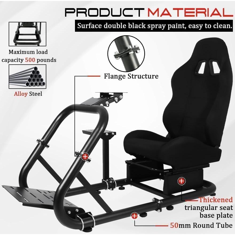 Cockpit de Simulación Marada con Asiento Ajustable para Volantes