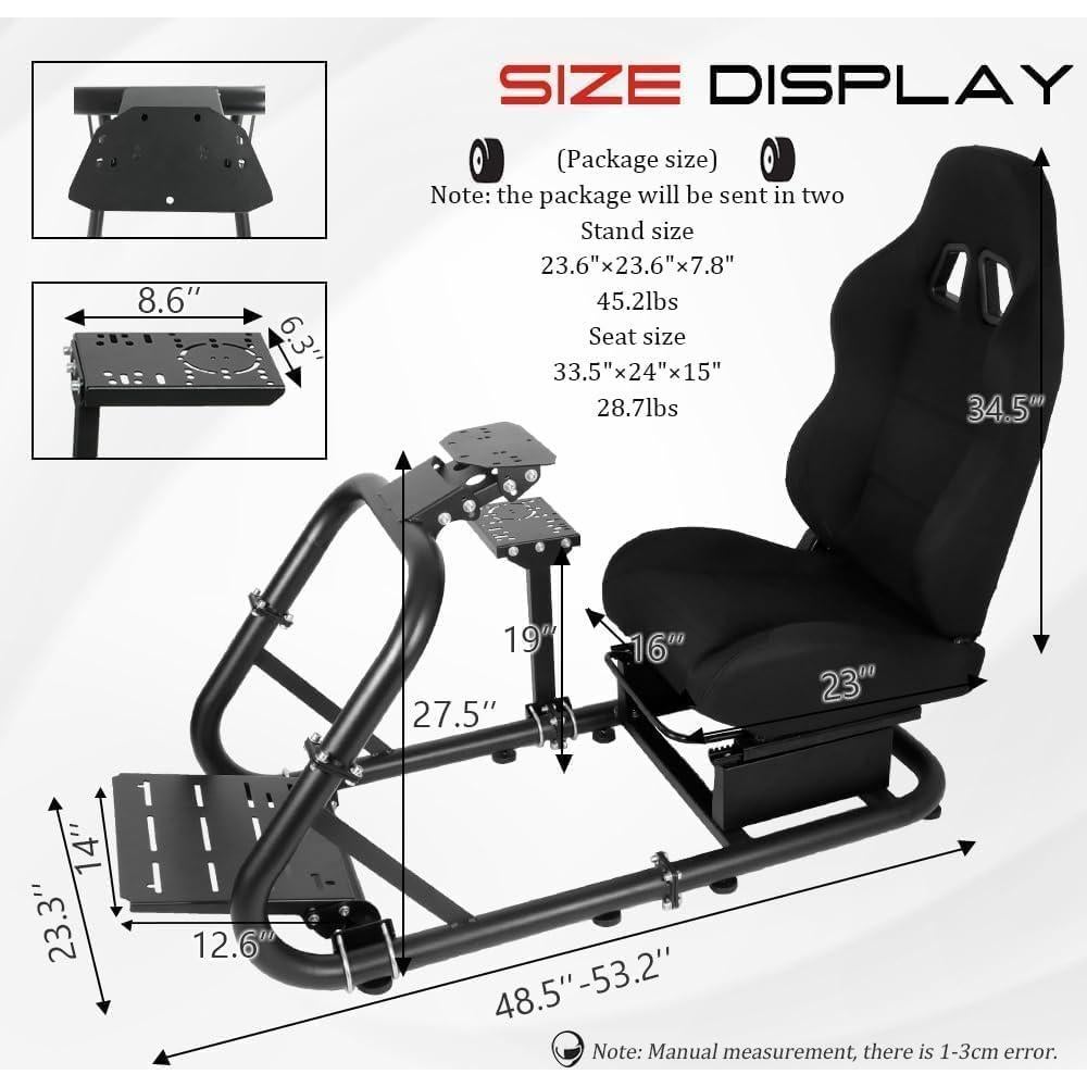 Cockpit de Simulación Marada con Asiento Ajustable para Volantes