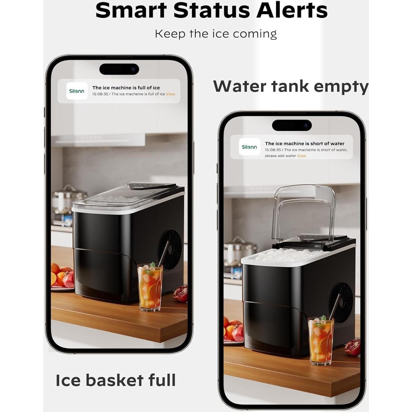 Máquina de Hielo Silonn SLIM22B-4 9 Cubos en 6 Minutos