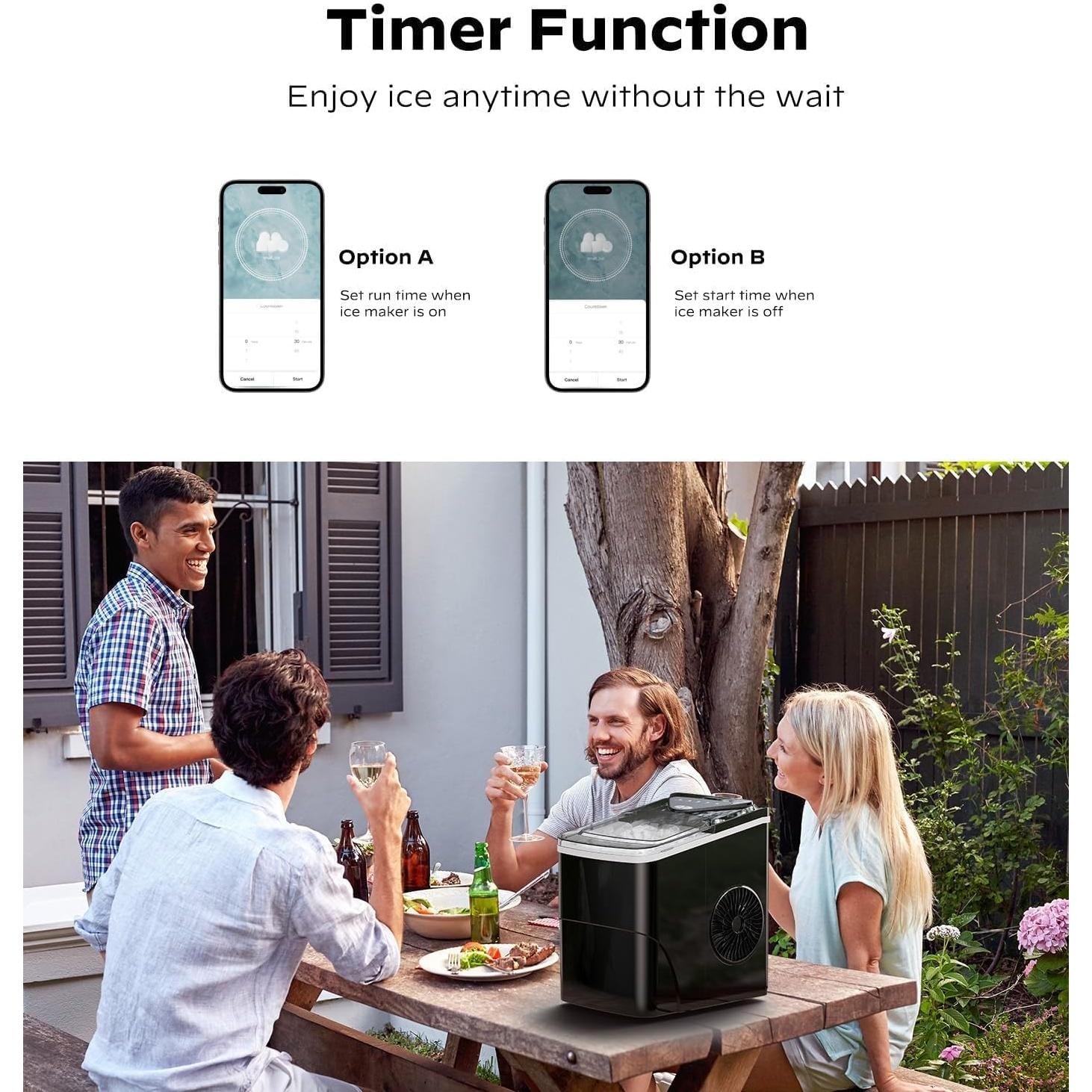 Máquina de Hielo Silonn SLIM22B-4 9 Cubos en 6 Minutos