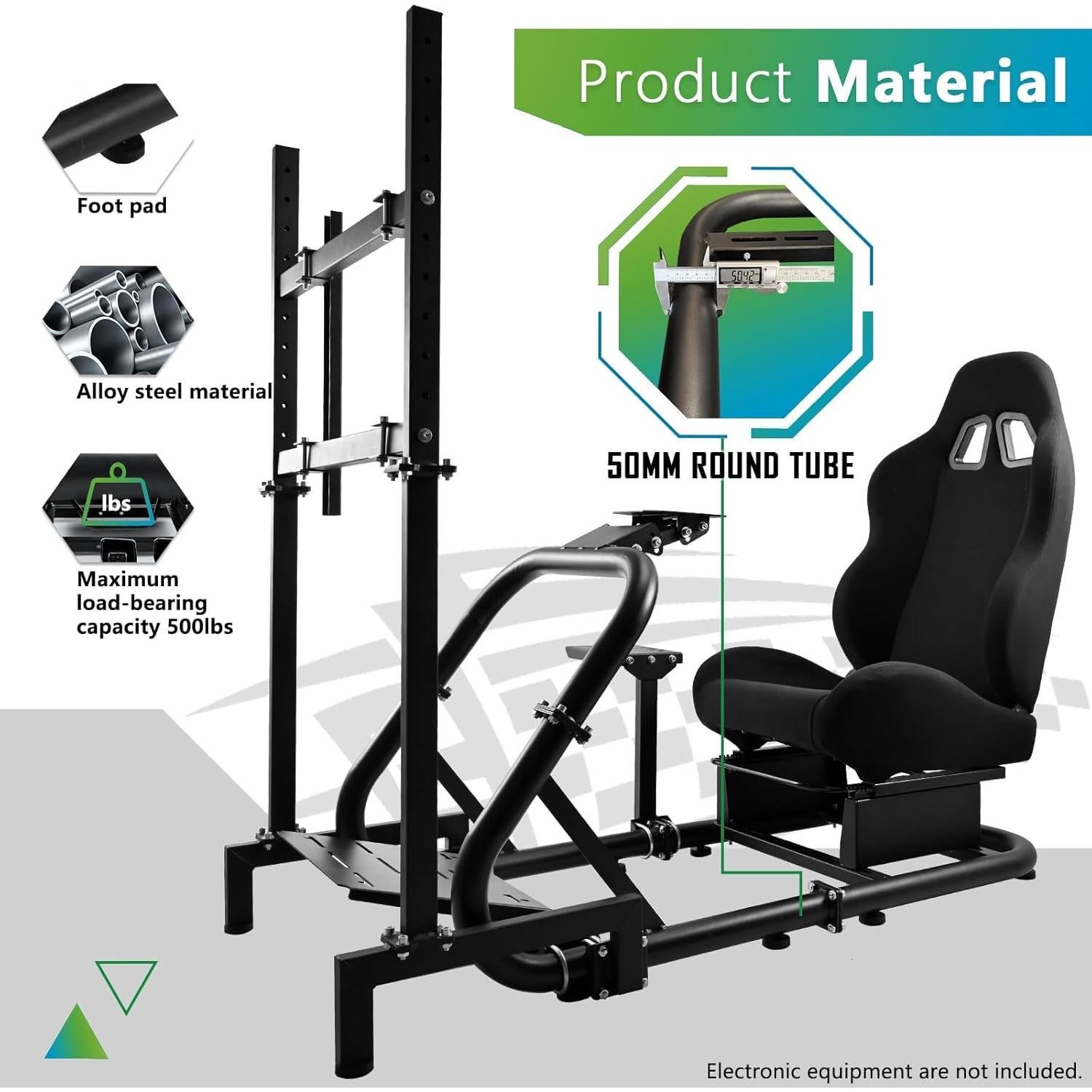 Cockpit de Simulador de Carreras Hottoby Ajustable para TV 24-60"