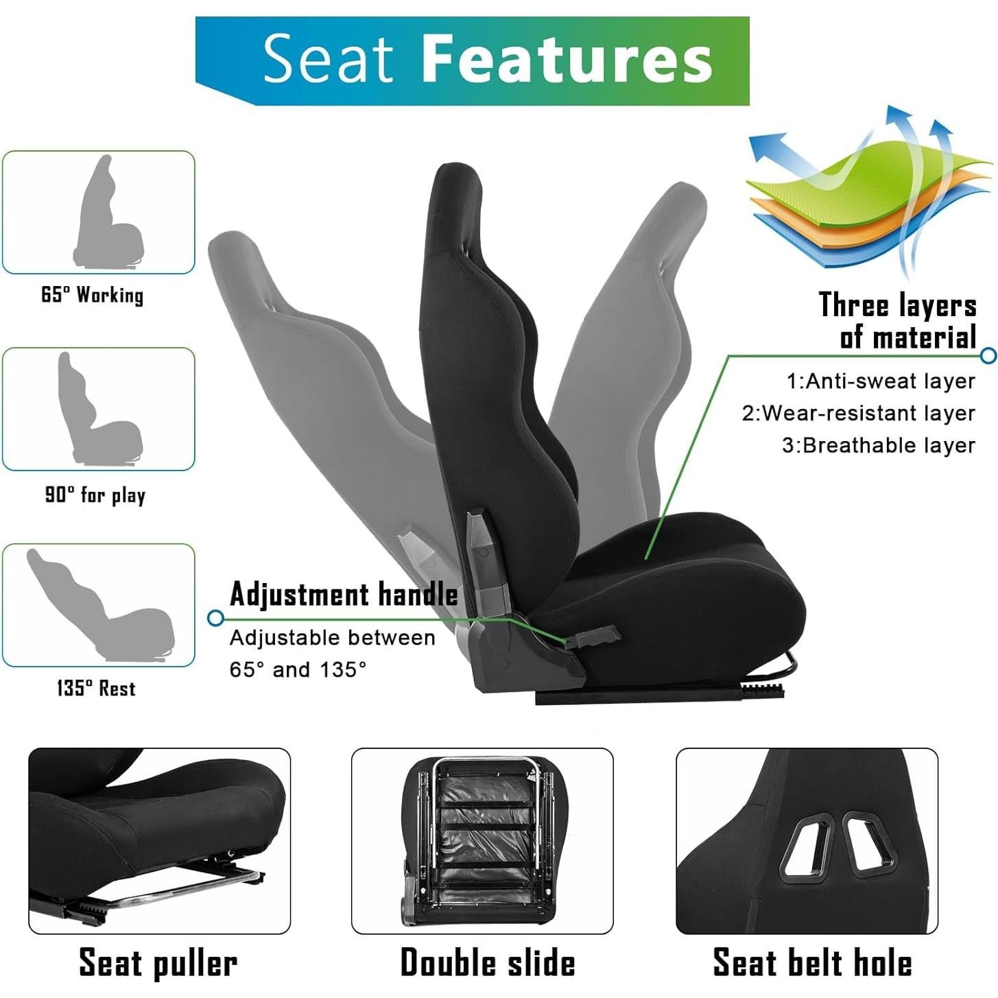 Cockpit de Simulador de Carreras Hottoby Ajustable para TV 24-60"