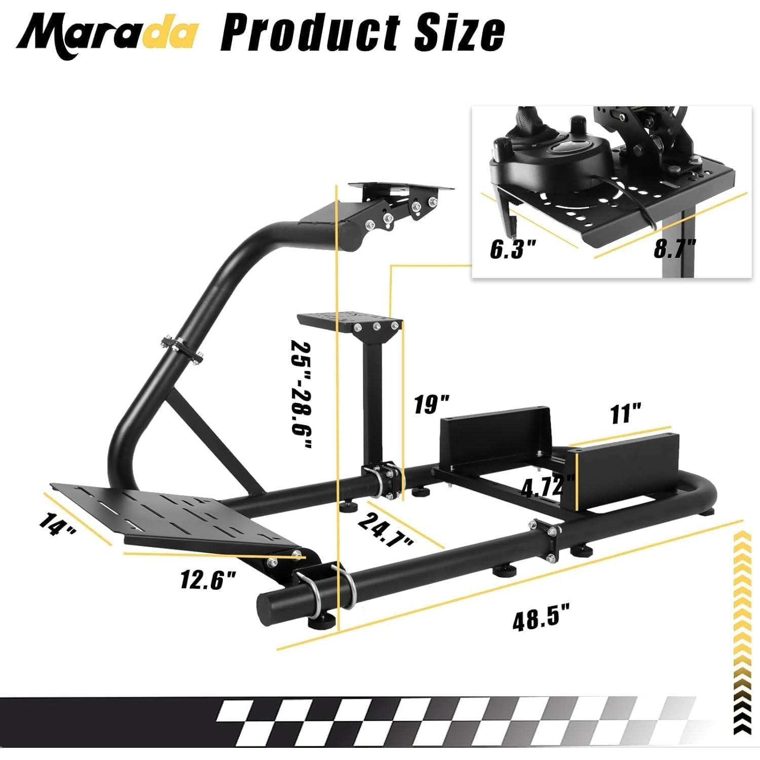 Cockpit Sim Racing Marada G29 G920 Ajustable 18.14 kg