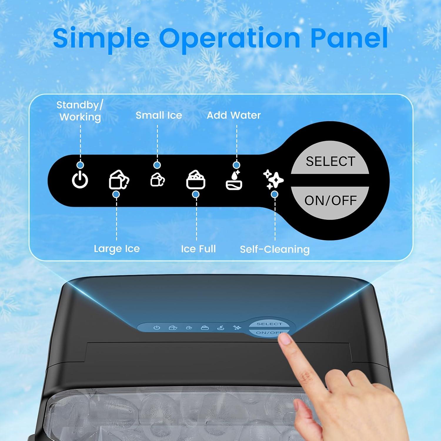 Fabricante de Hielo Electactic Portátil 12 kg/día 9 Cubos en 6 Min