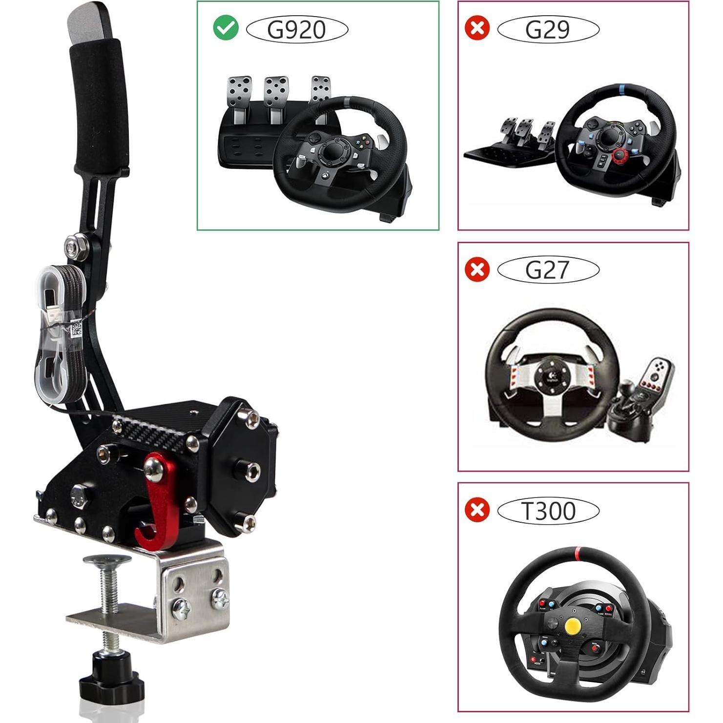 YESHMA 64 Bit Upgrade 2-in-1 USB Handbrake Only for G920 Compatible With Xbox / Xbox series S / Xbox series X + PC Computer System Professional Gaming Peripherals for Racing Games with Non-Contact Plus Hall Sensor.With Clamp