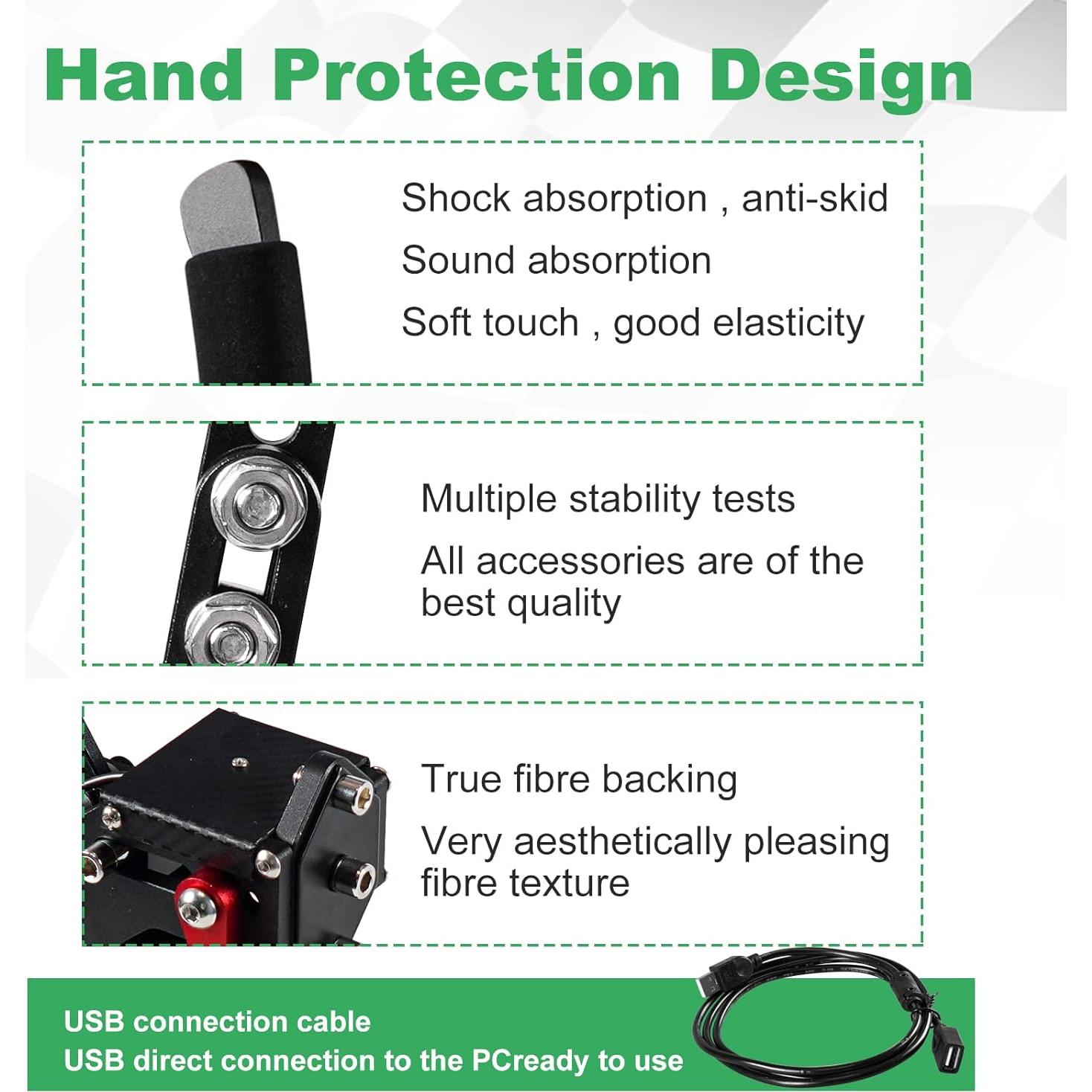 YESHMA 64 Bit Upgrade 2-in-1 USB Handbrake Only for G920 Compatible With Xbox / Xbox series S / Xbox series X + PC Computer System Professional Gaming Peripherals for Racing Games with Non-Contact Plus Hall Sensor.With Clamp