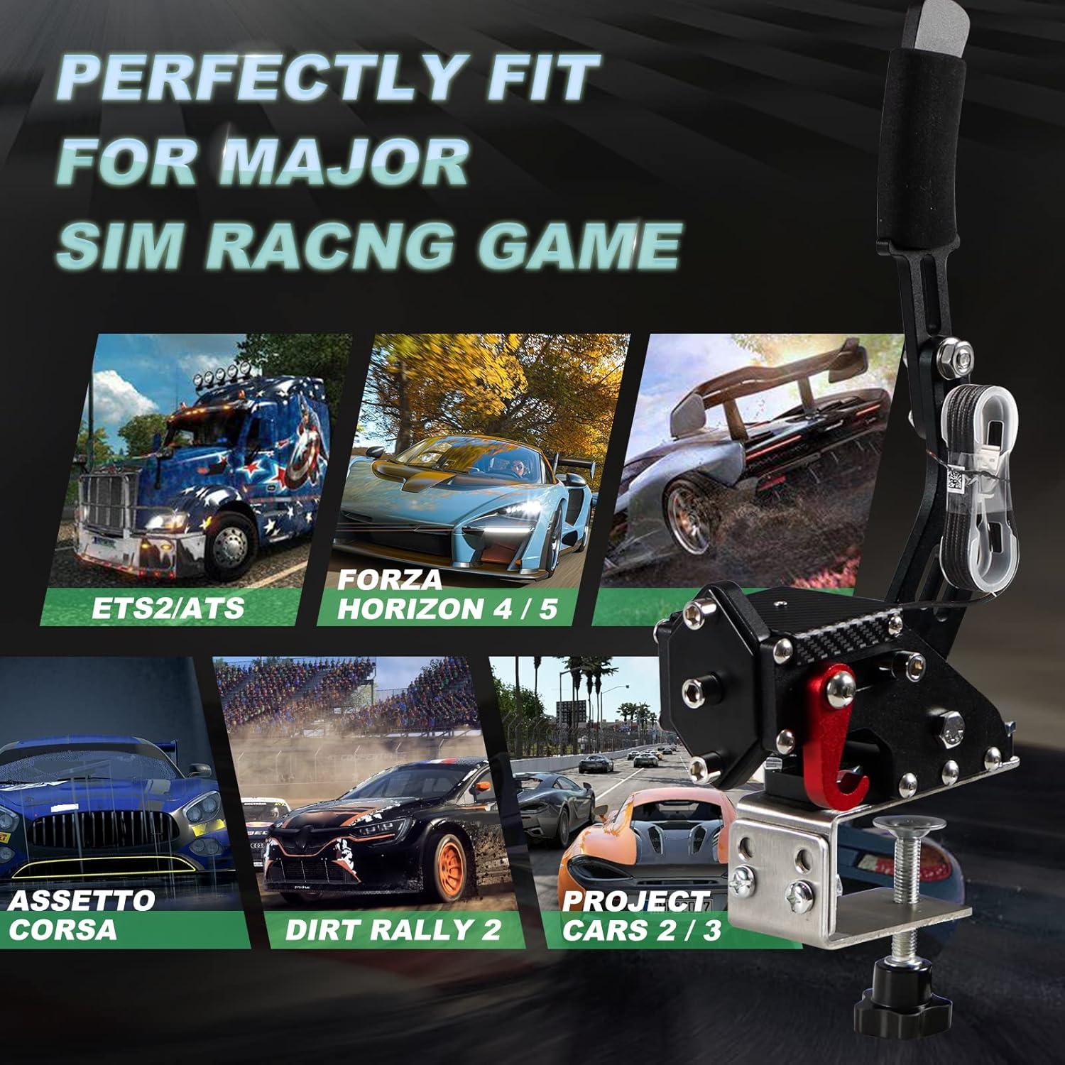 YESHMA 64 Bit Upgrade 2-in-1 USB Handbrake Only for G920 Compatible With Xbox / Xbox series S / Xbox series X + PC Computer System Professional Gaming Peripherals for Racing Games with Non-Contact Plus Hall Sensor.With Clamp