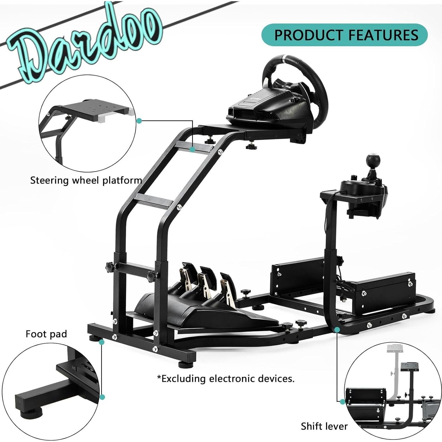 Cockpit Simulador de Carreras Dardoo Soporte Ajustable