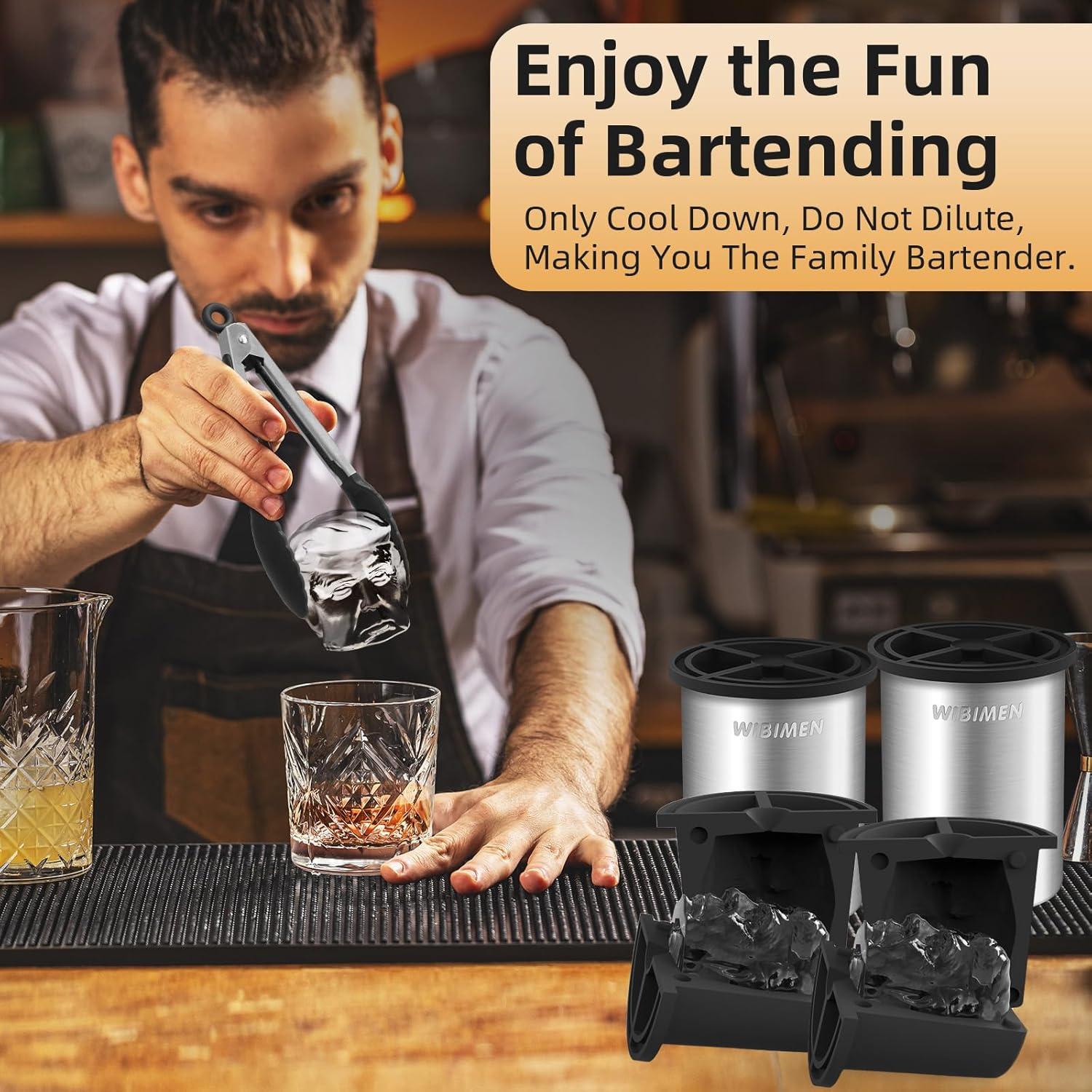 Fabricante de Hielo Claro WIBIMEN 2.5" Acero Inoxidable 2 Piezas