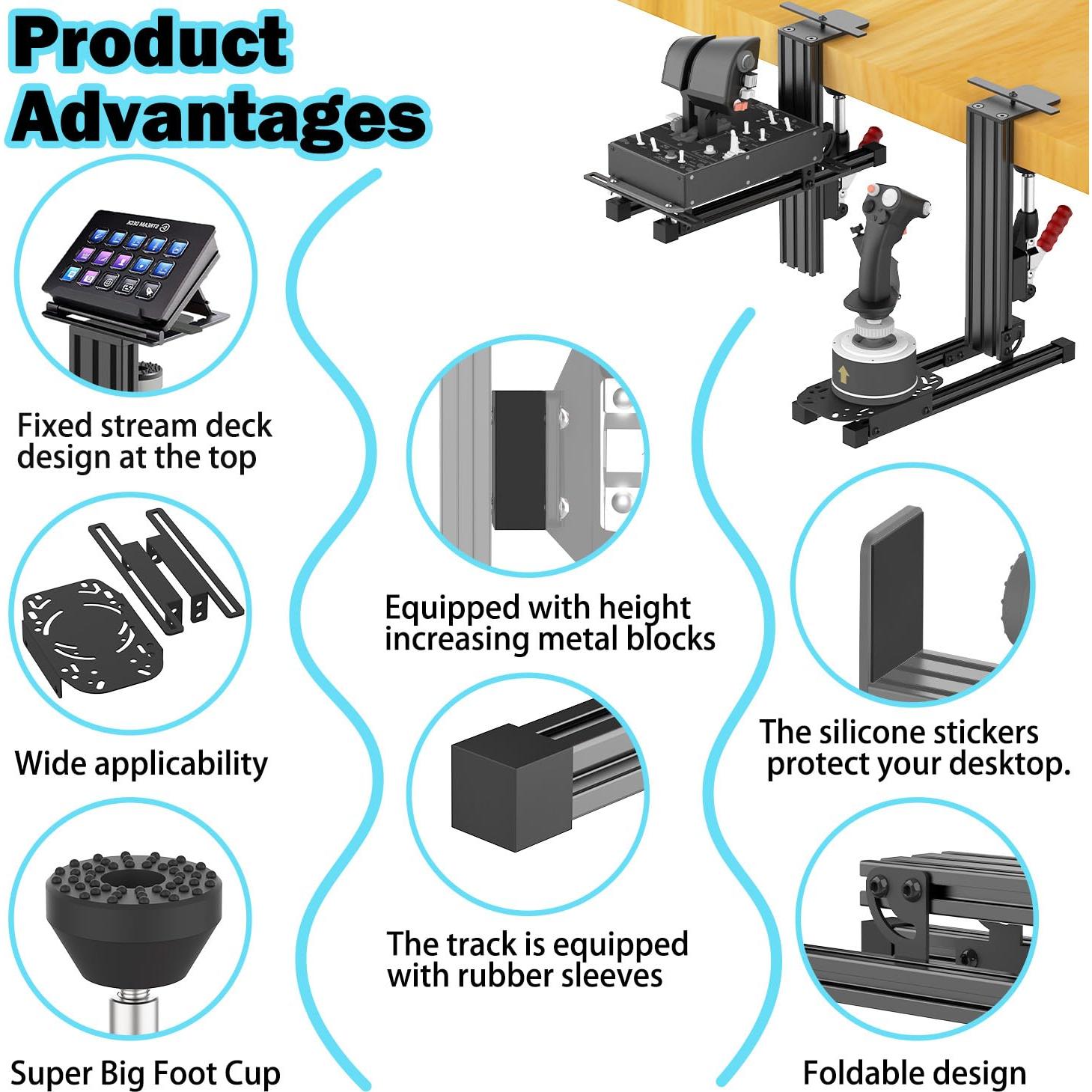 Soporte de Escritorio Wuutyty para Joystick de Vuelo