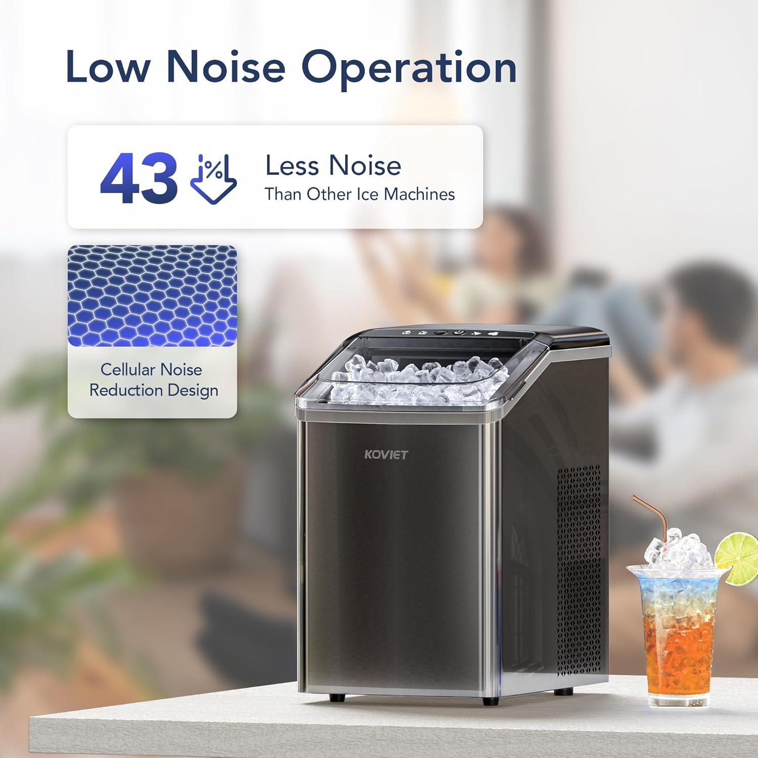 Máquina de Hielo Nugget KOVIET IM01 19kg/día Compacta Negra