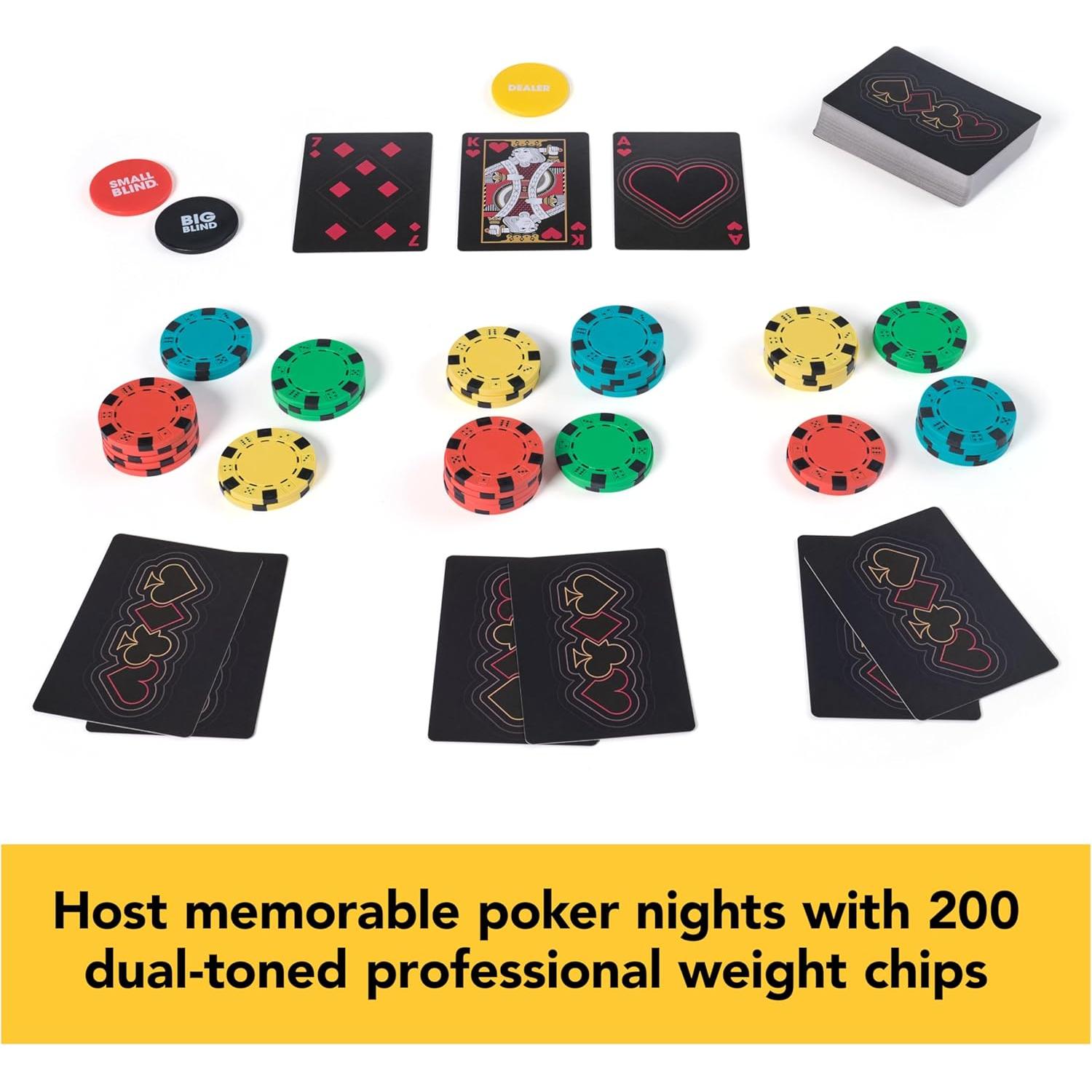 Conjunto de Póker Deluxe Spin Master 200 Piezas en Madera