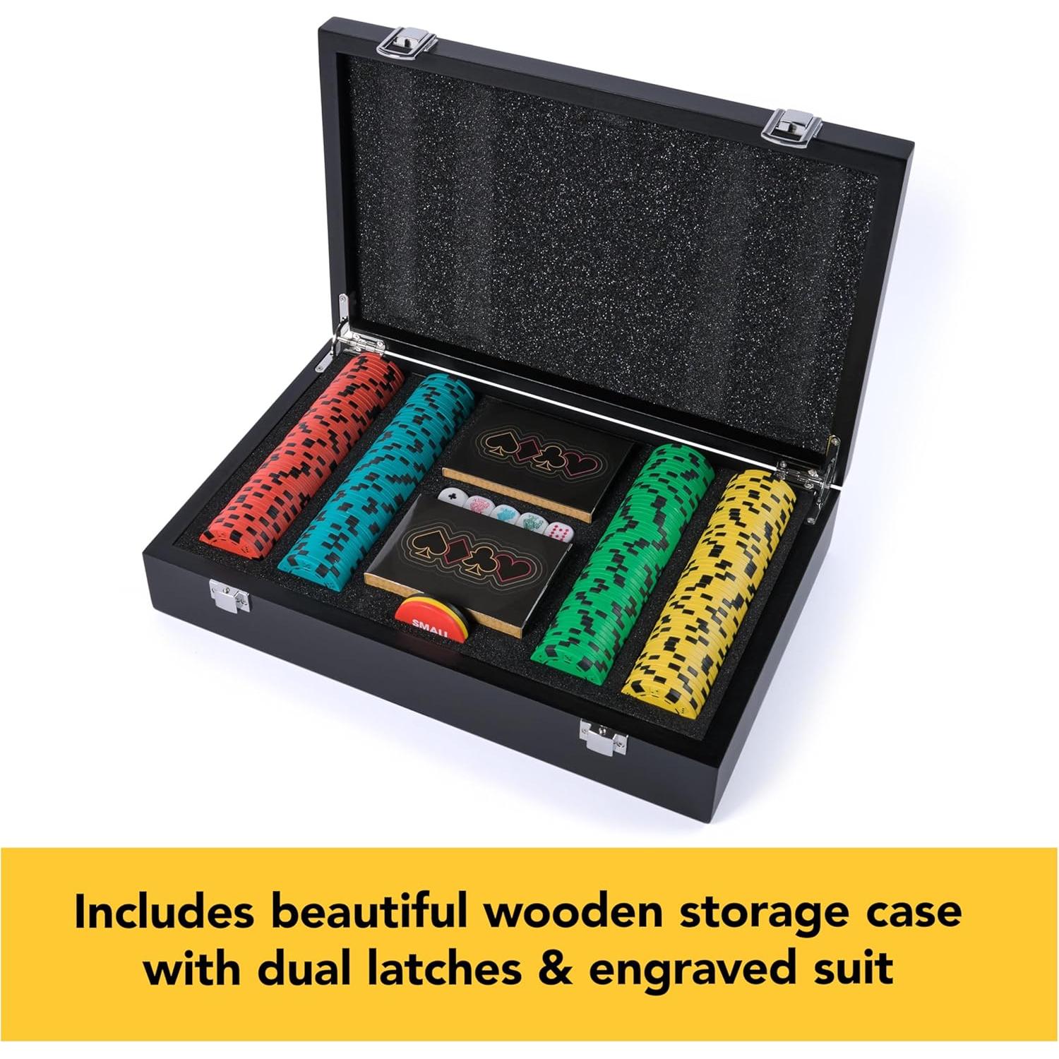 Conjunto de Póker Deluxe Spin Master 200 Piezas en Madera