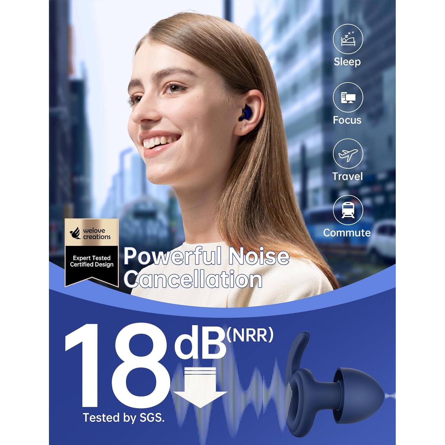 Tapones para Oídos Welove con Sanitizador UV - Reducción 18dB