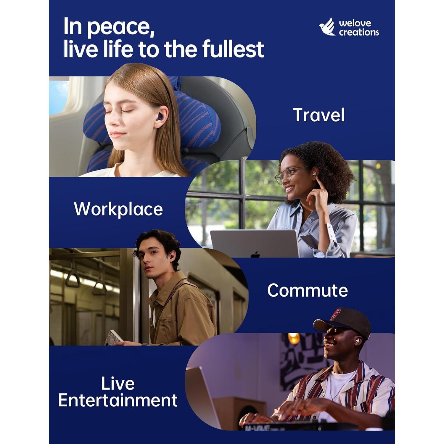 Tapones para Oídos Welove con Sanitizador UV - Reducción 18dB