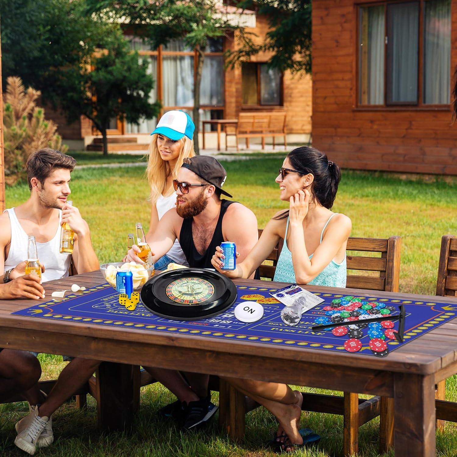 Juego de Ruleta y Craps Extguds con Tapete Doble Cara