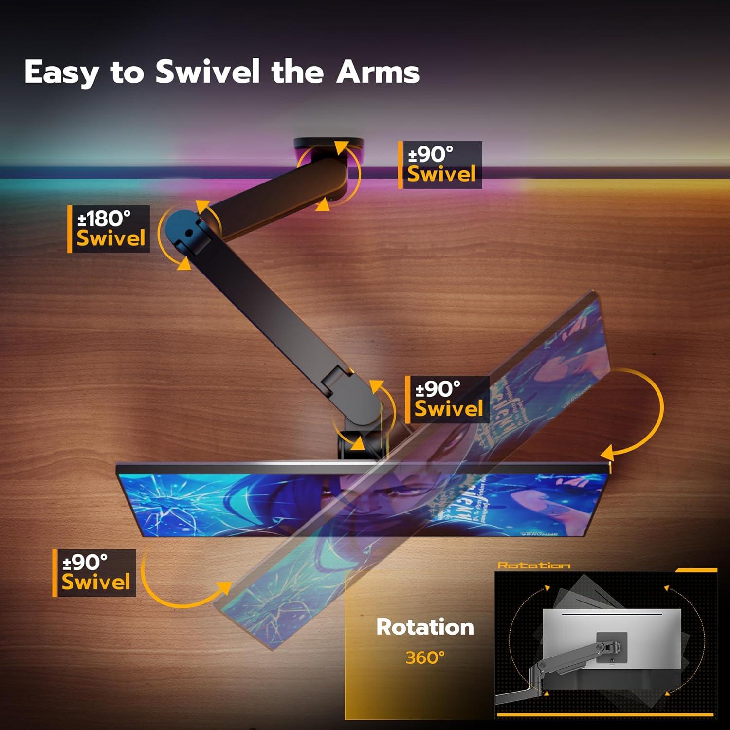 Soporte de Pared ARES WING para Monitor 17-49" Negro