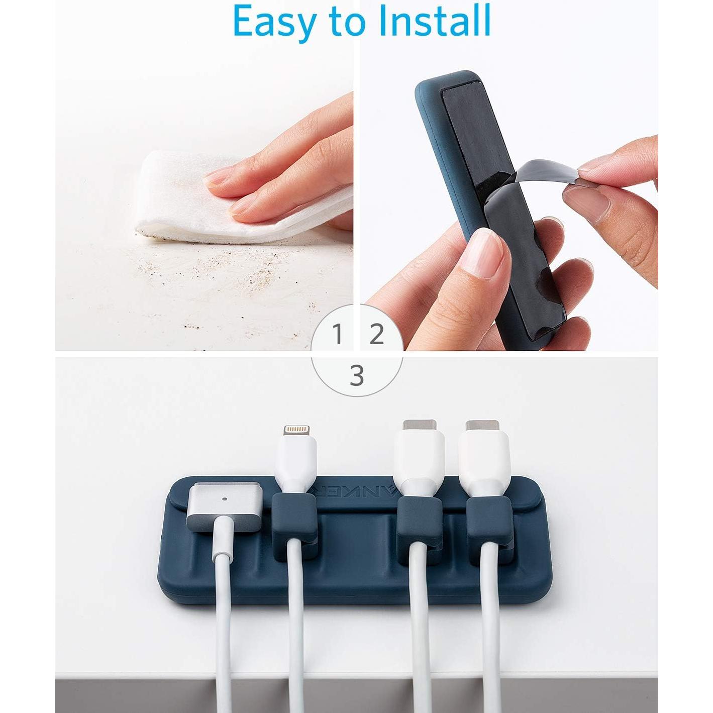 Soporte Magnético para Cables Anker A8891 - 5 Clips Azul