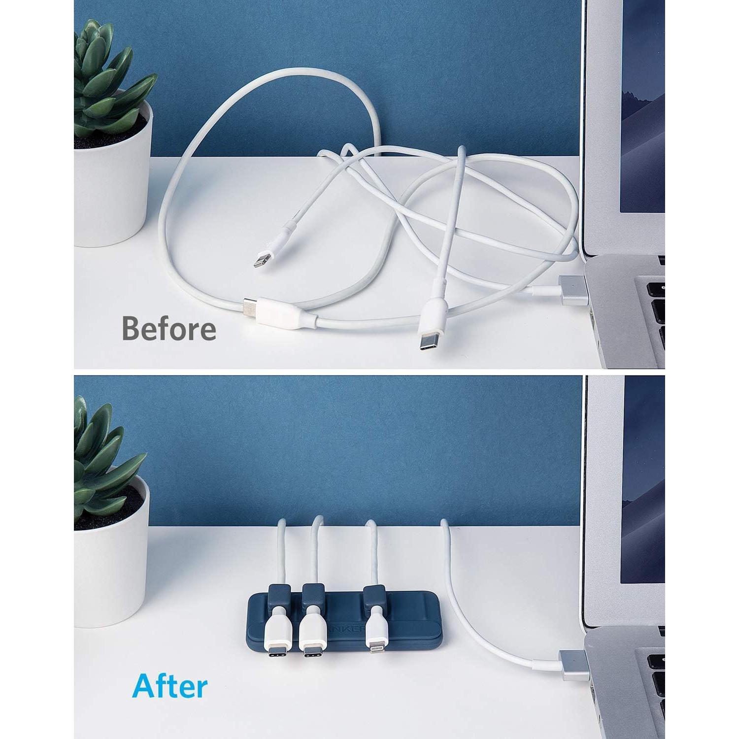 Soporte Magnético para Cables Anker A8891 - 5 Clips Azul