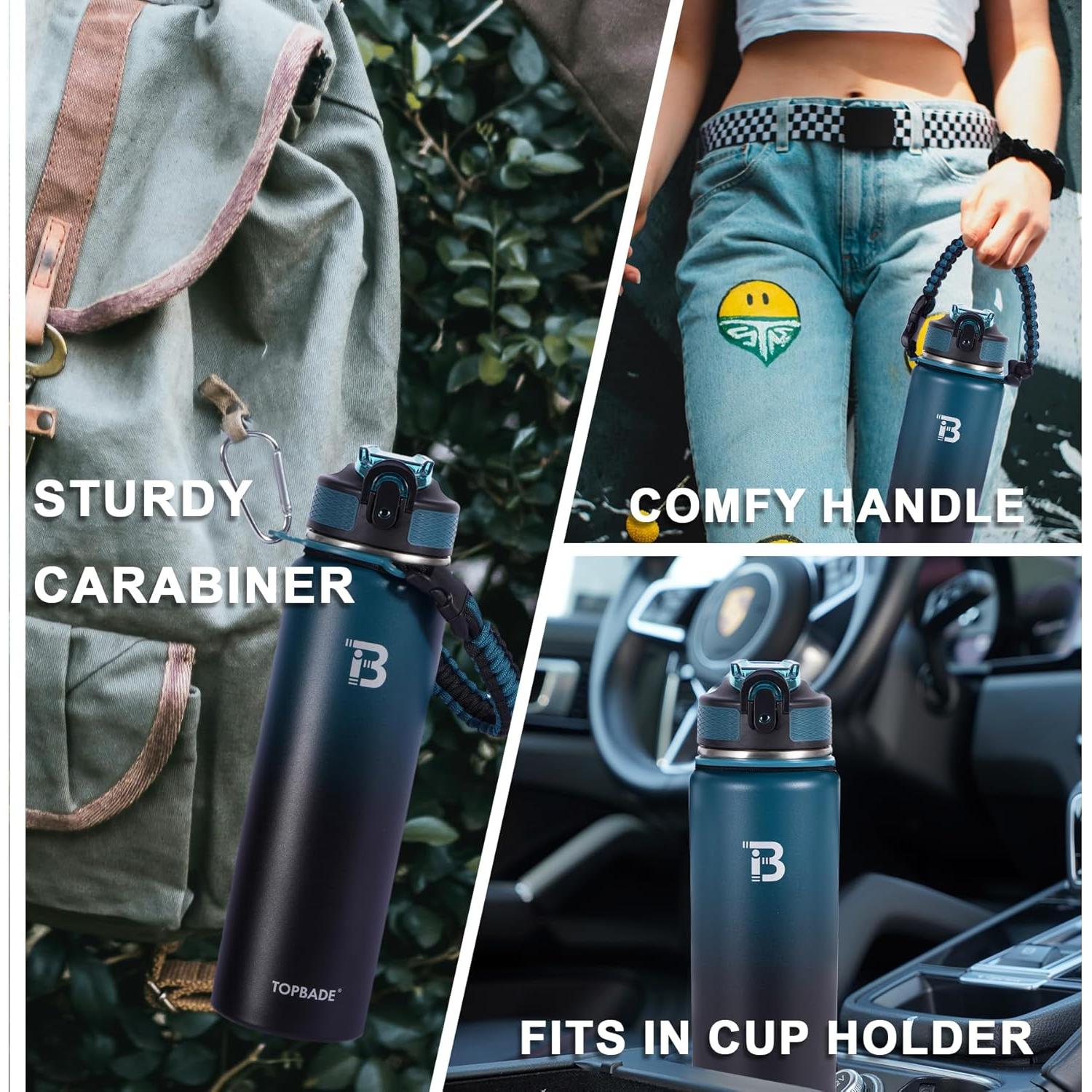 Botella de Agua Aislada TOPBADE 32 oz Acero Inoxidable Doble Pared