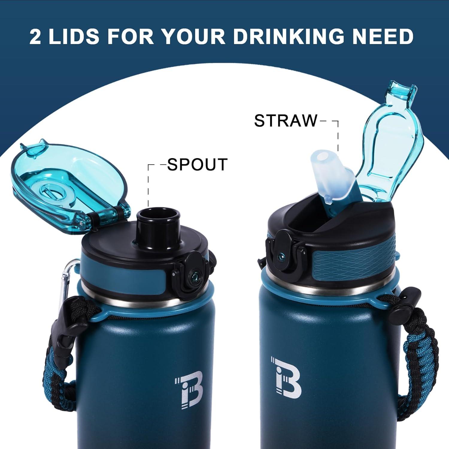 Botella de Agua Aislada TOPBADE 32 oz Acero Inoxidable Doble Pared