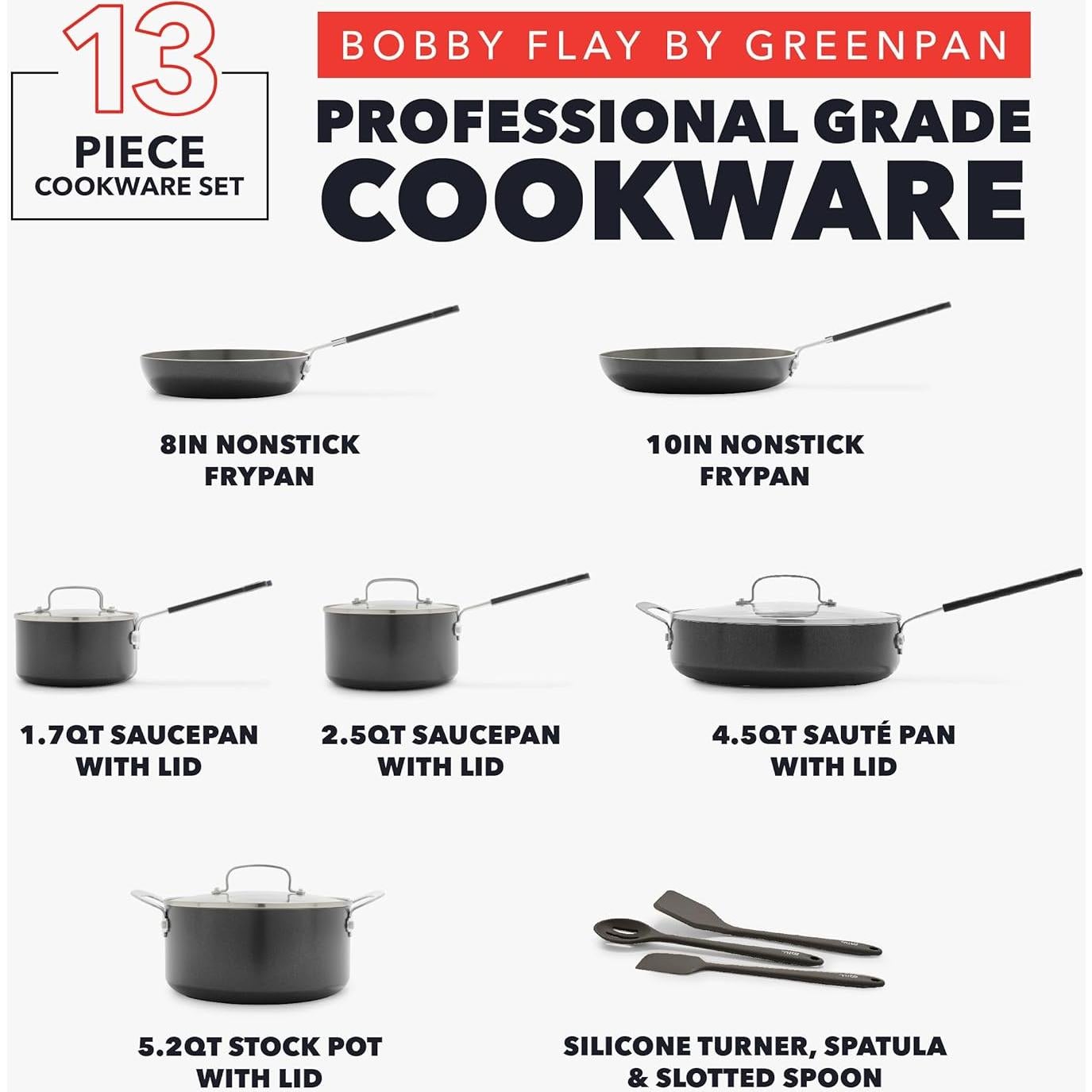 Juego de Utensilios de Cocina GreenPan 13 Piezas Grafito