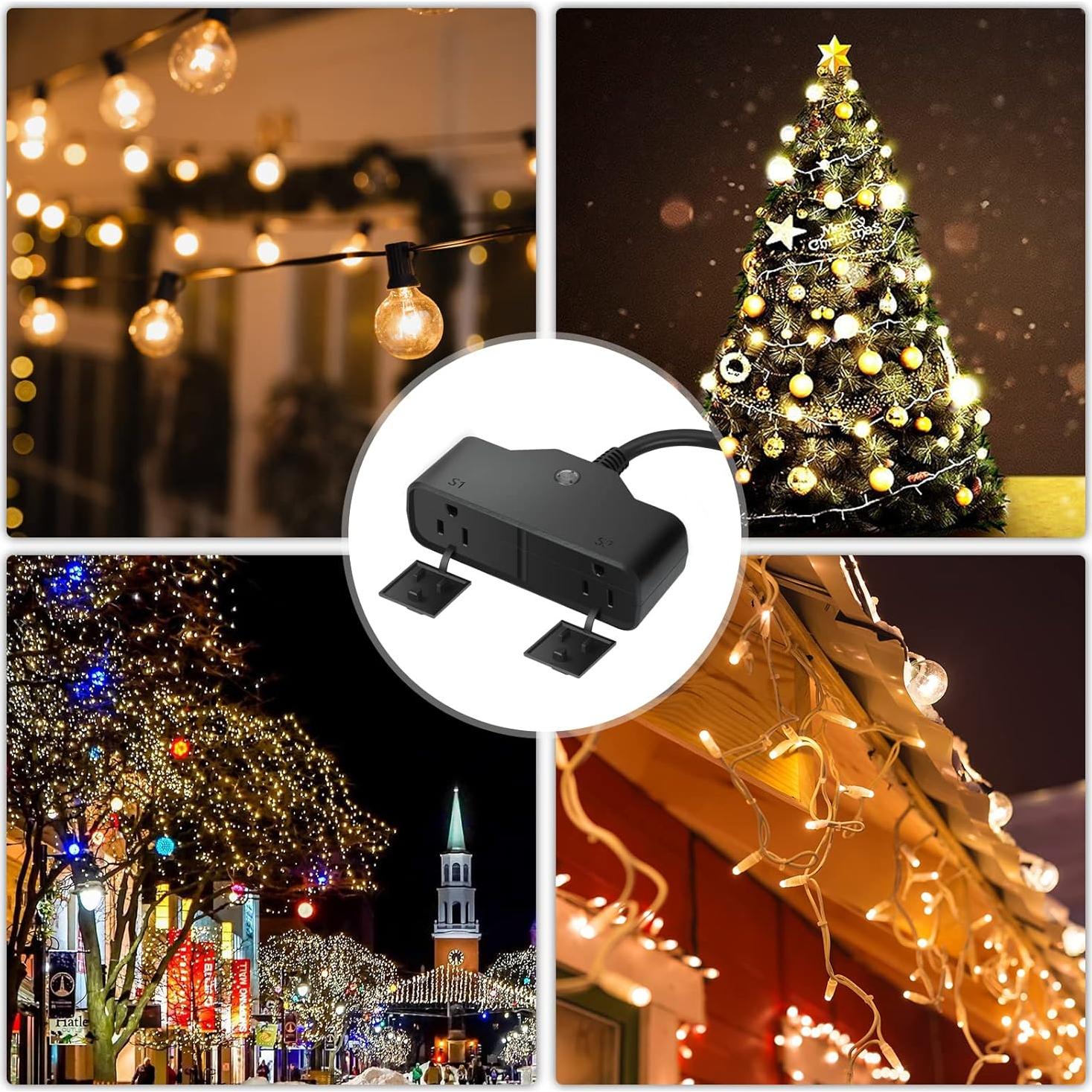 Enchufe Inteligente Exterior JUNLIT 15A con 2 Tomas Wi-Fi