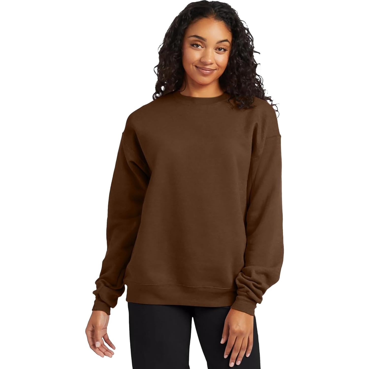 Sudadera de forro polar Hanes EcoSmart para hombres - Marrón