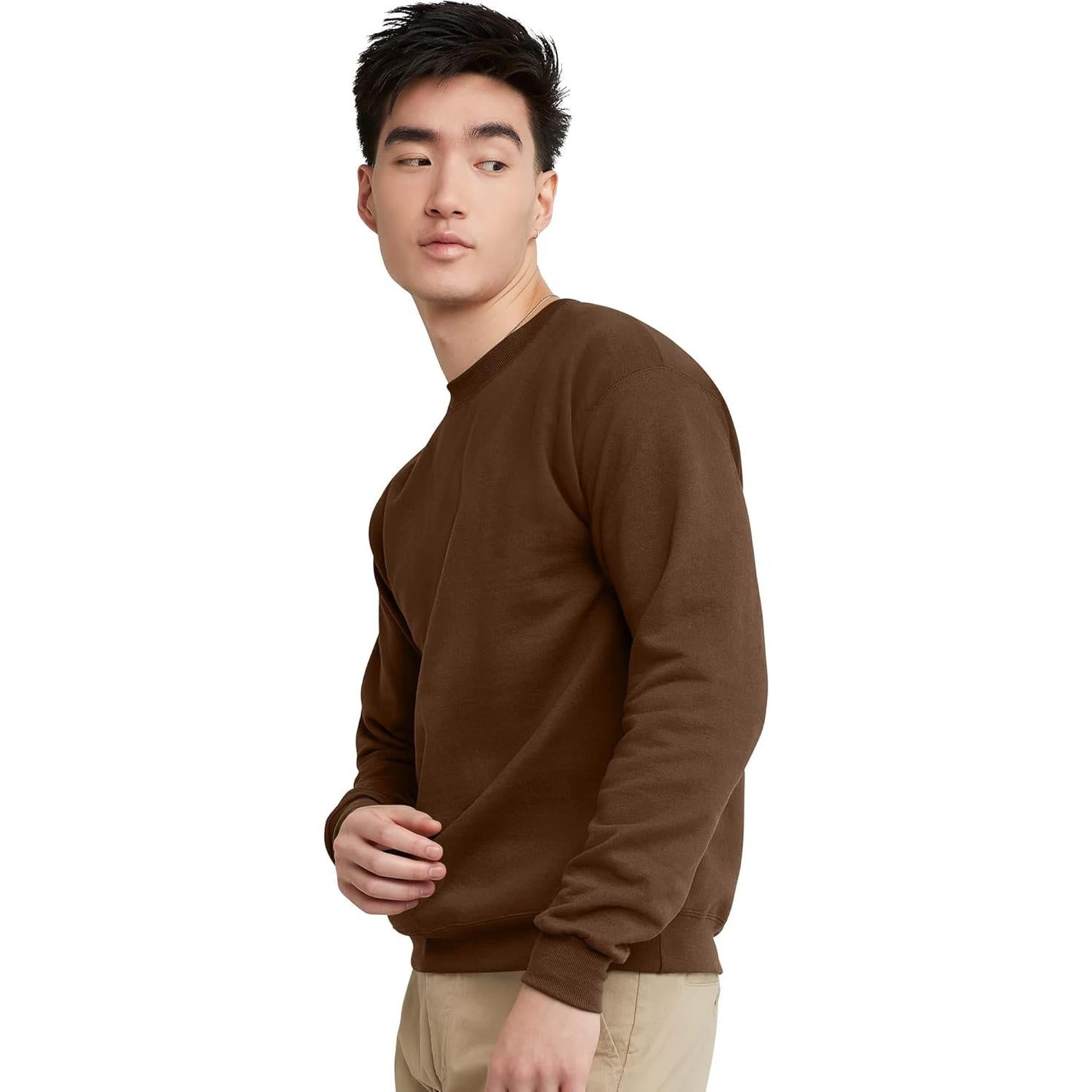 Sudadera de forro polar Hanes EcoSmart para hombres - Marrón