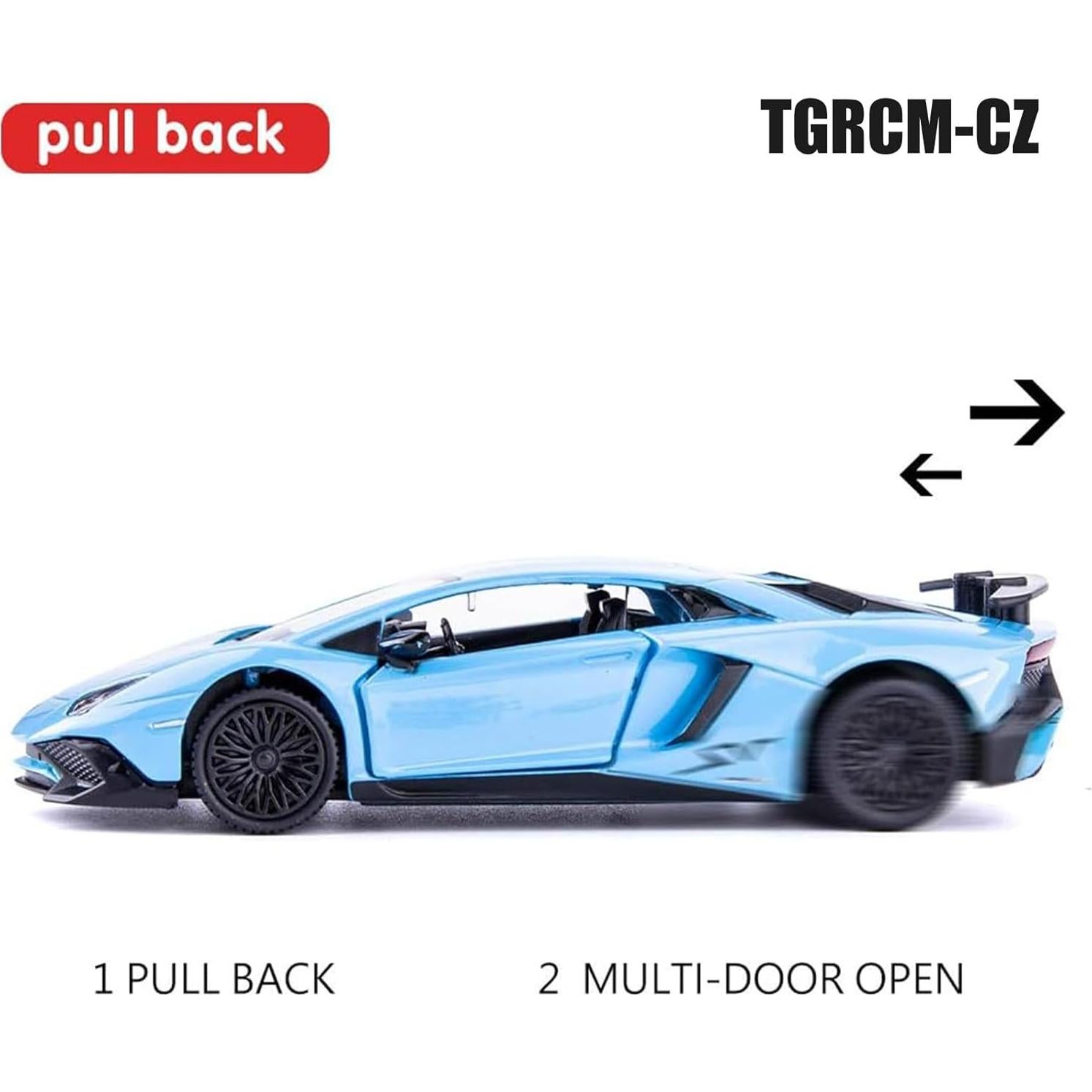 Coche de Juguete Aventador LP700-4 Azul 1:36 Retroceso