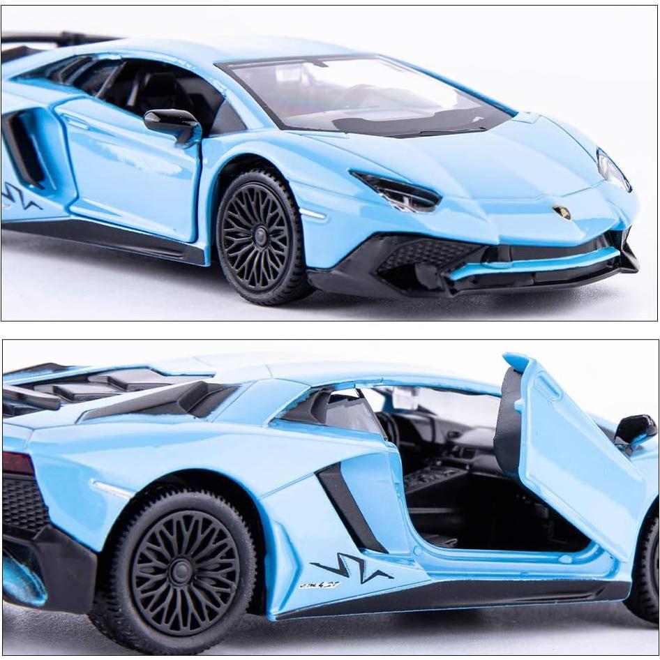 Coche de Juguete Aventador LP700-4 Azul 1:36 Retroceso