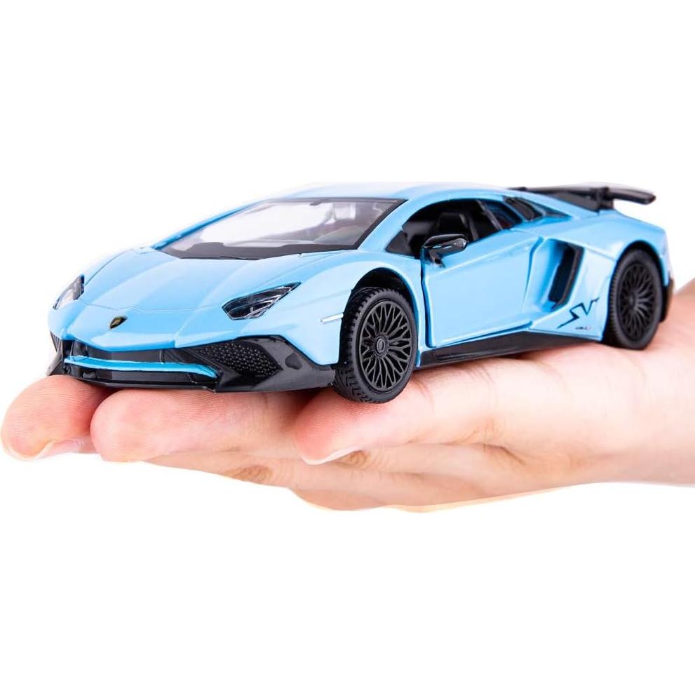 Coche de Juguete Aventador LP700-4 Azul 1:36 Retroceso
