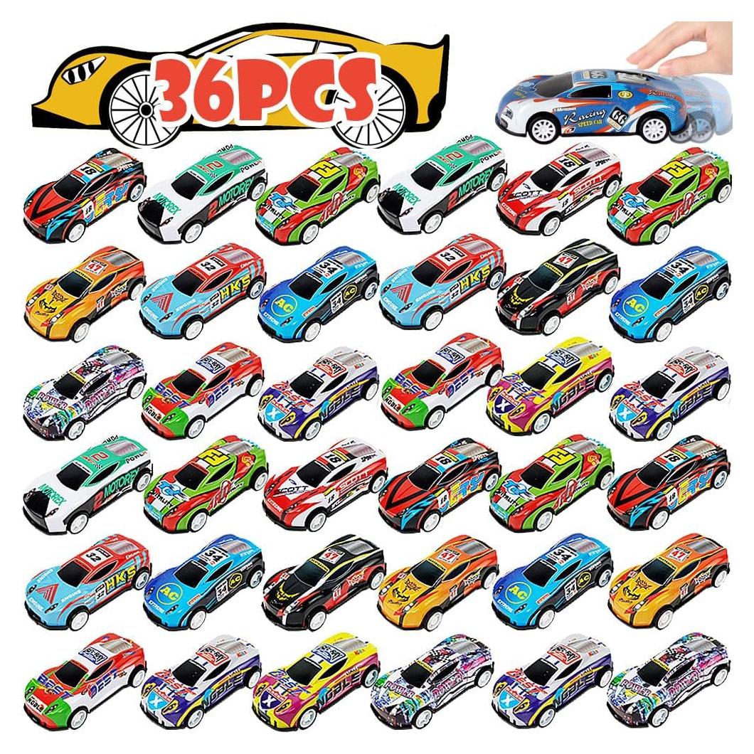 Paquete de 36 coches de juguete retroceso Mini Metal
