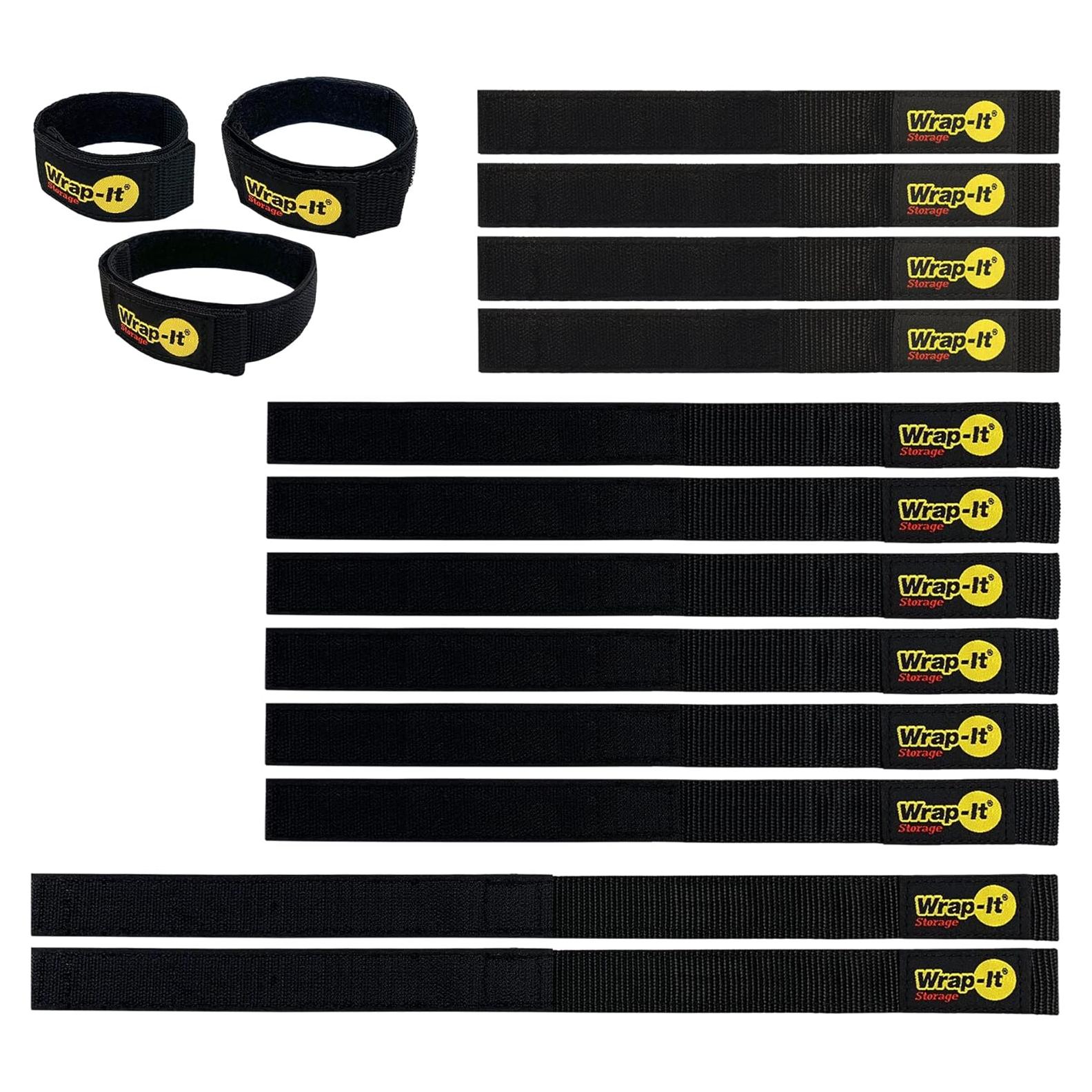 Correas Rápidas Wrap-It Storage 12 Piezas Negro