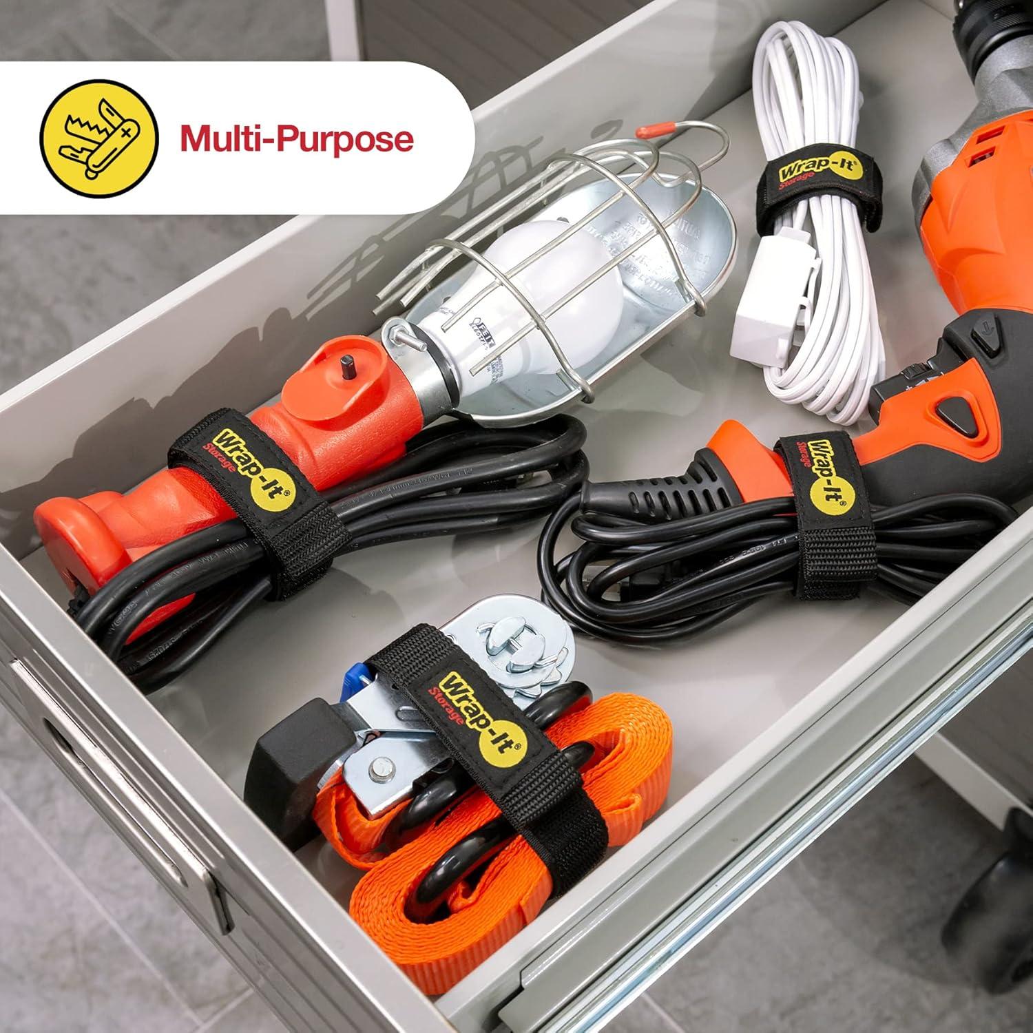 Correas Rápidas Wrap-It Storage 12 Piezas Negro