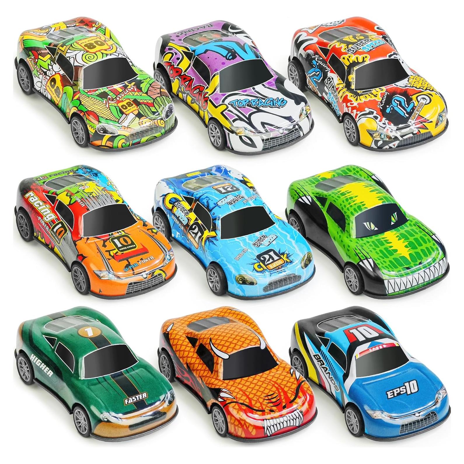 Coches de Juguete BEESTECH Paquete de 9 Retroceso 10.67 cm