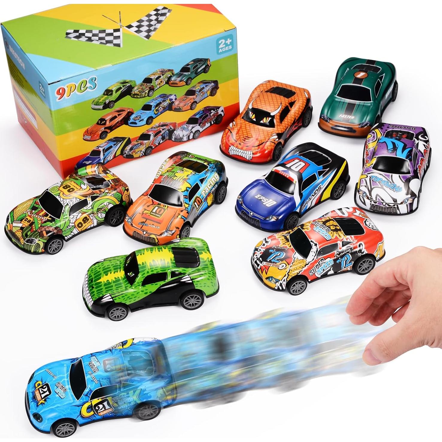 Coches de Juguete BEESTECH Paquete de 9 Retroceso 10.67 cm