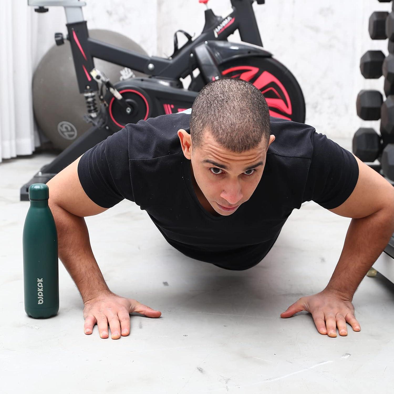 Botella de Agua Aislada BJPKPK 500ml Acero Inoxidable Azul Marino